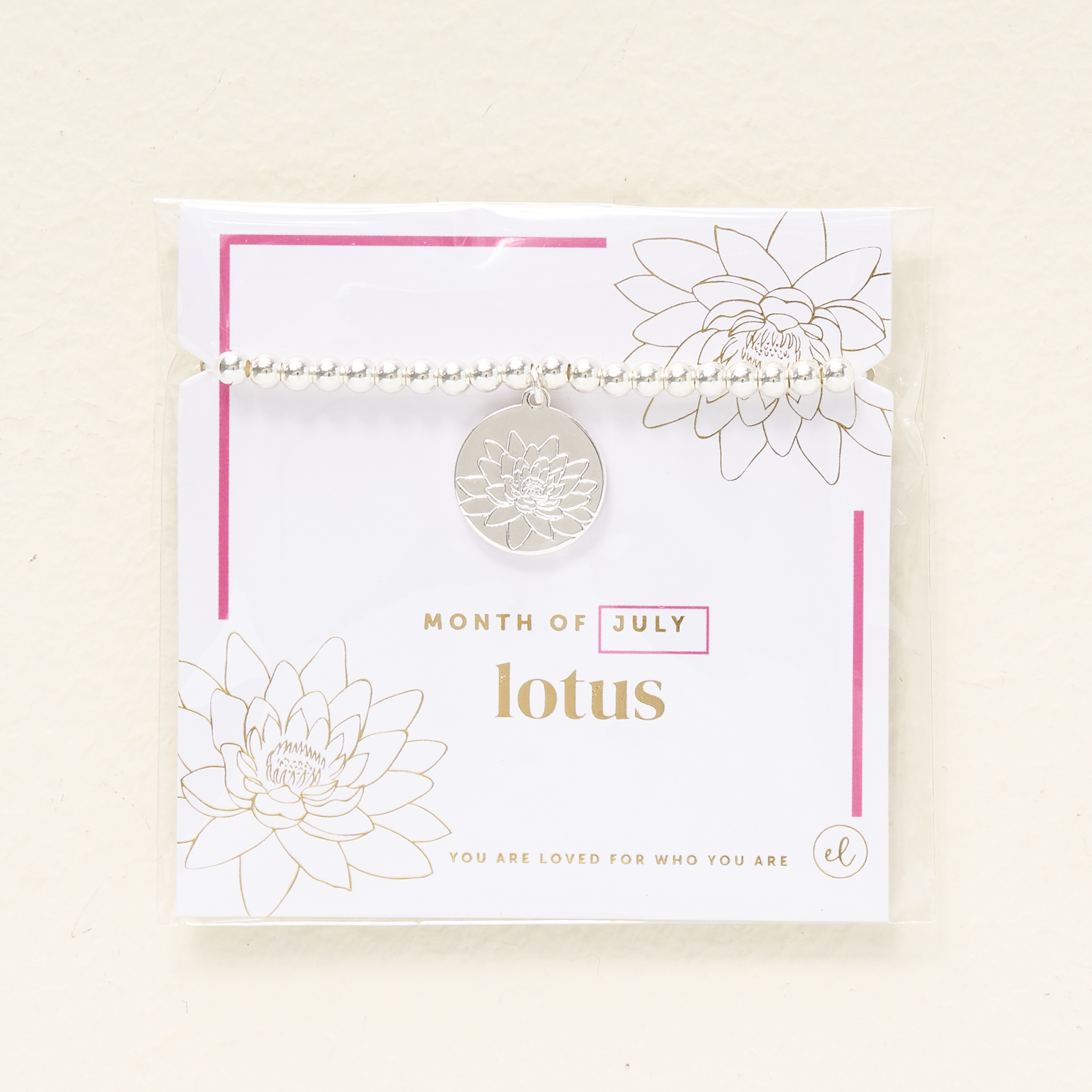 Picture of Birth Flower Charm Bracelet Silver - July
