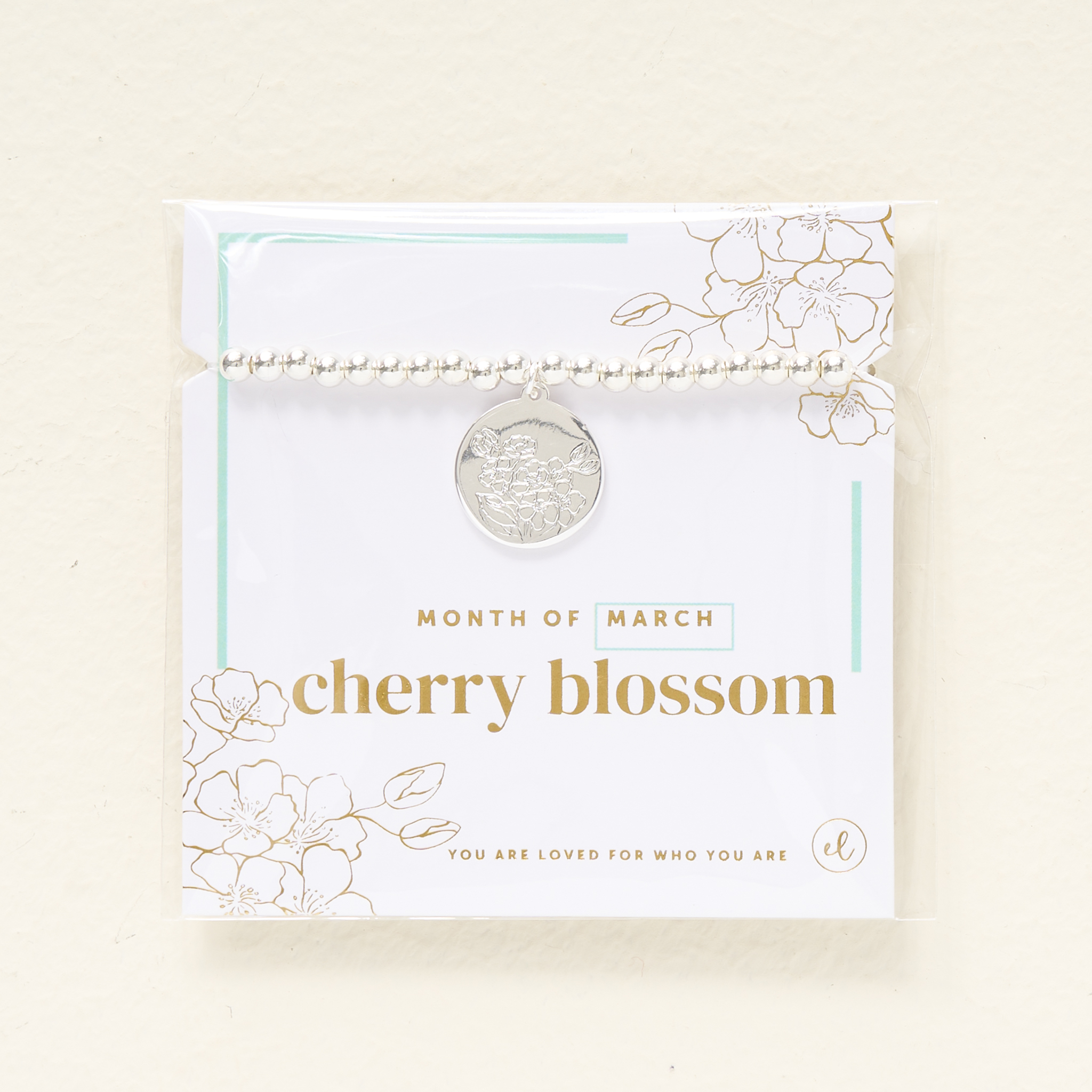 Picture of Birth Flower Charm Bracelet Silver - March