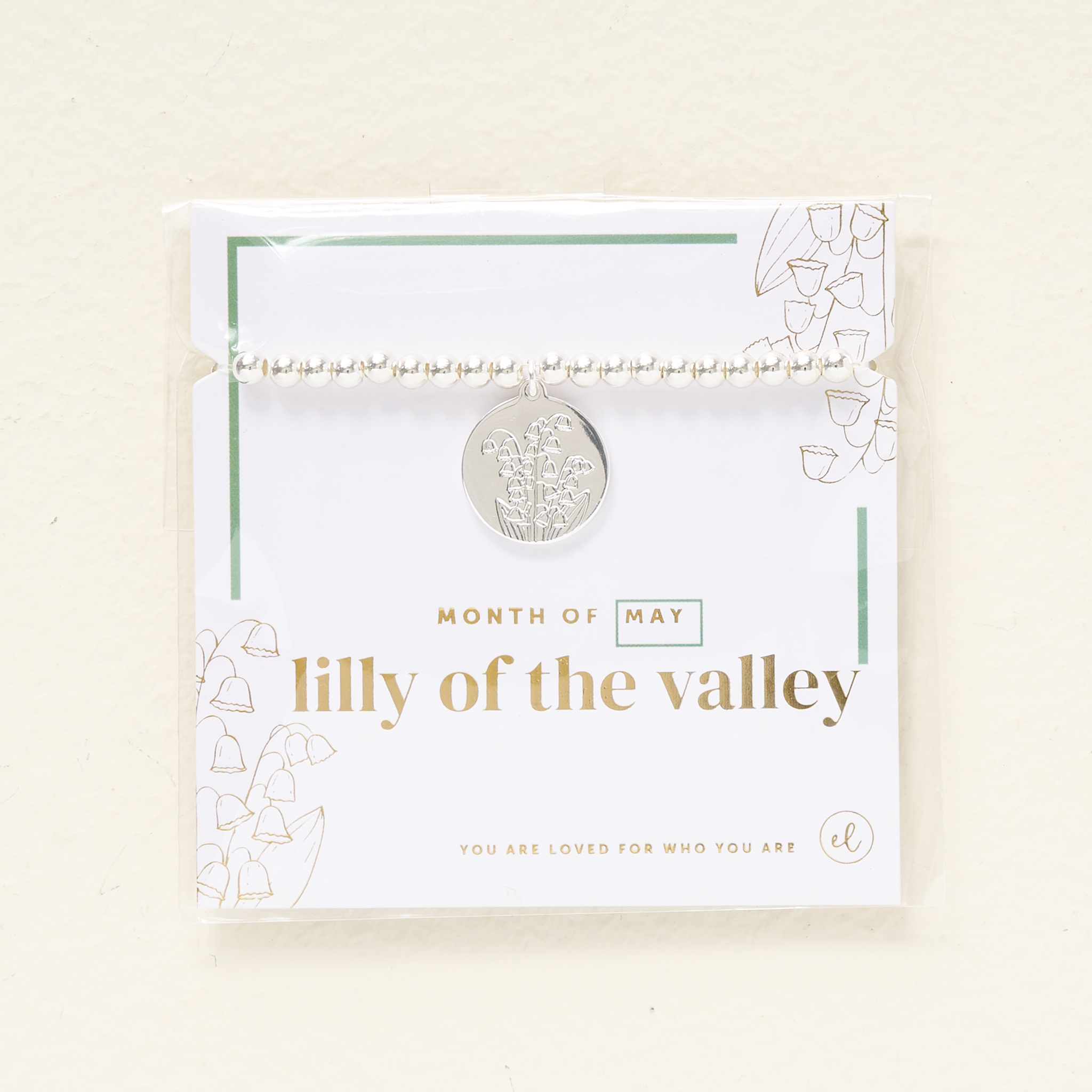 Picture of Birth Flower Charm Bracelet Silver - May