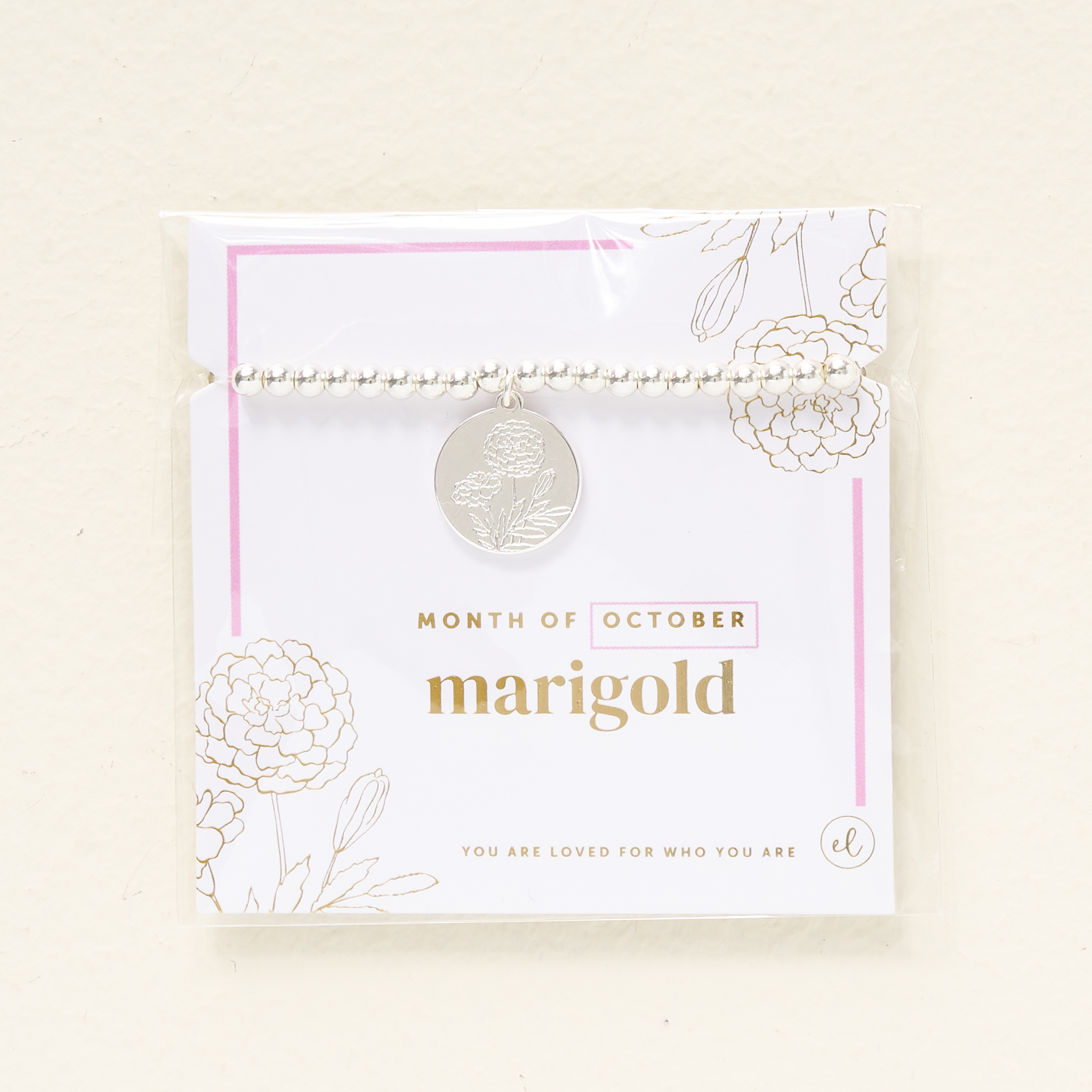 Picture of Birth Flower Charm Bracelet Silver - October