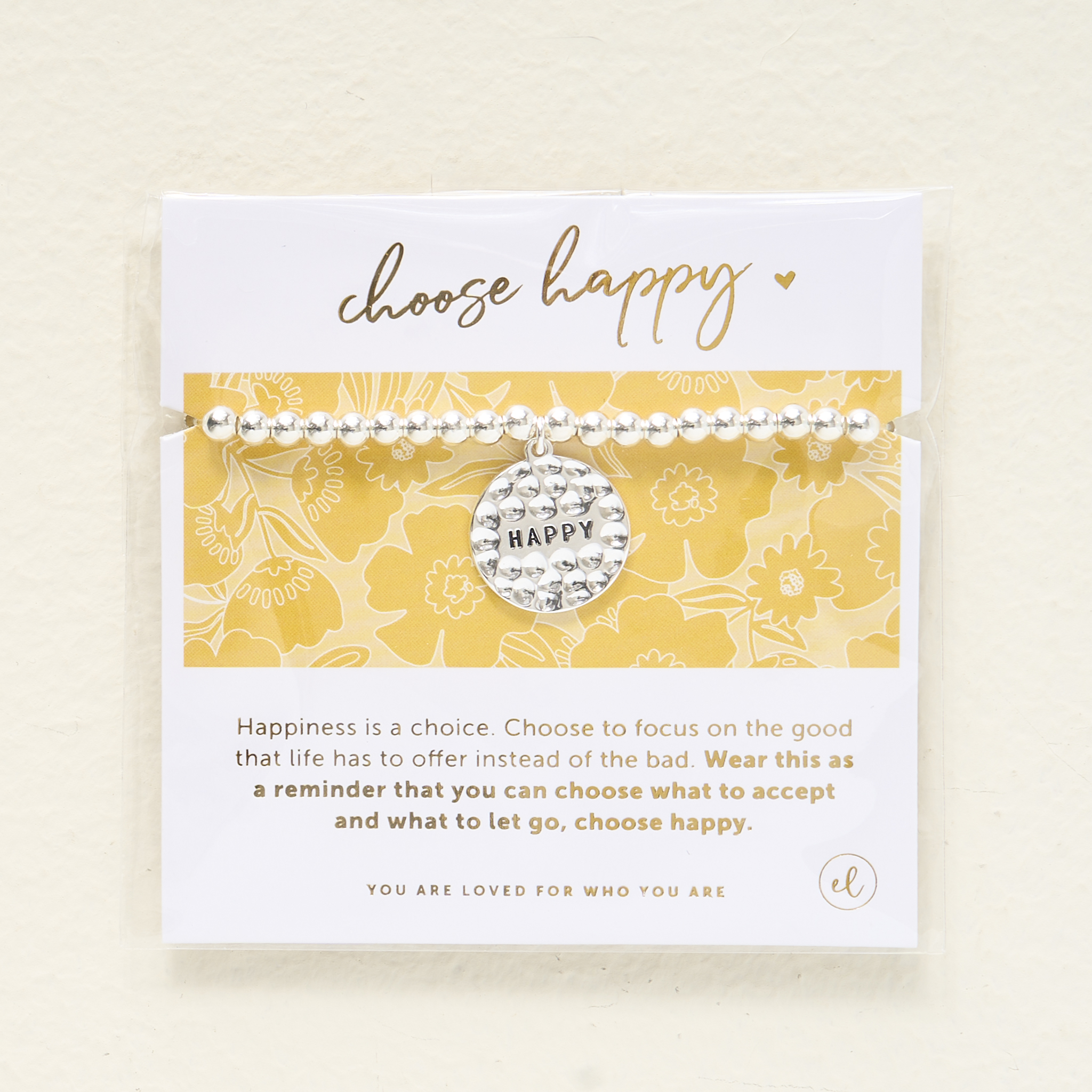 Picture of Sentiment Charm Bracelet Silver - Happy