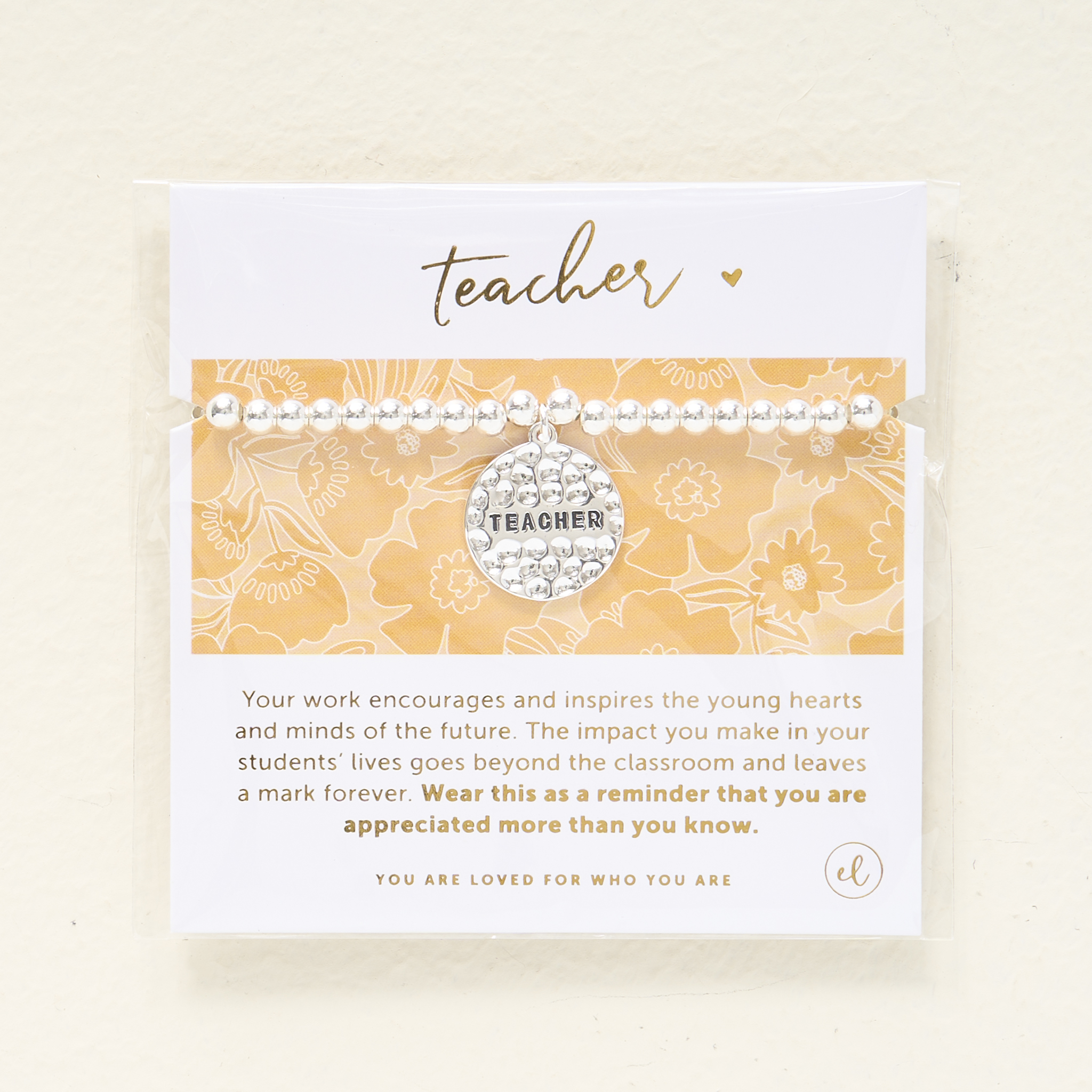 Picture of Sentiment Charm Bracelet Silver - Teacher