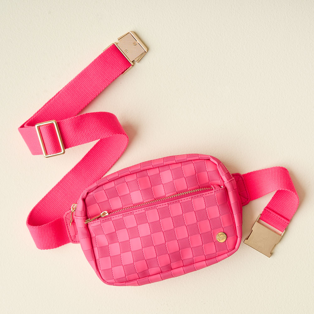 Picture of Urban Check Belt Bag-Hot Pink