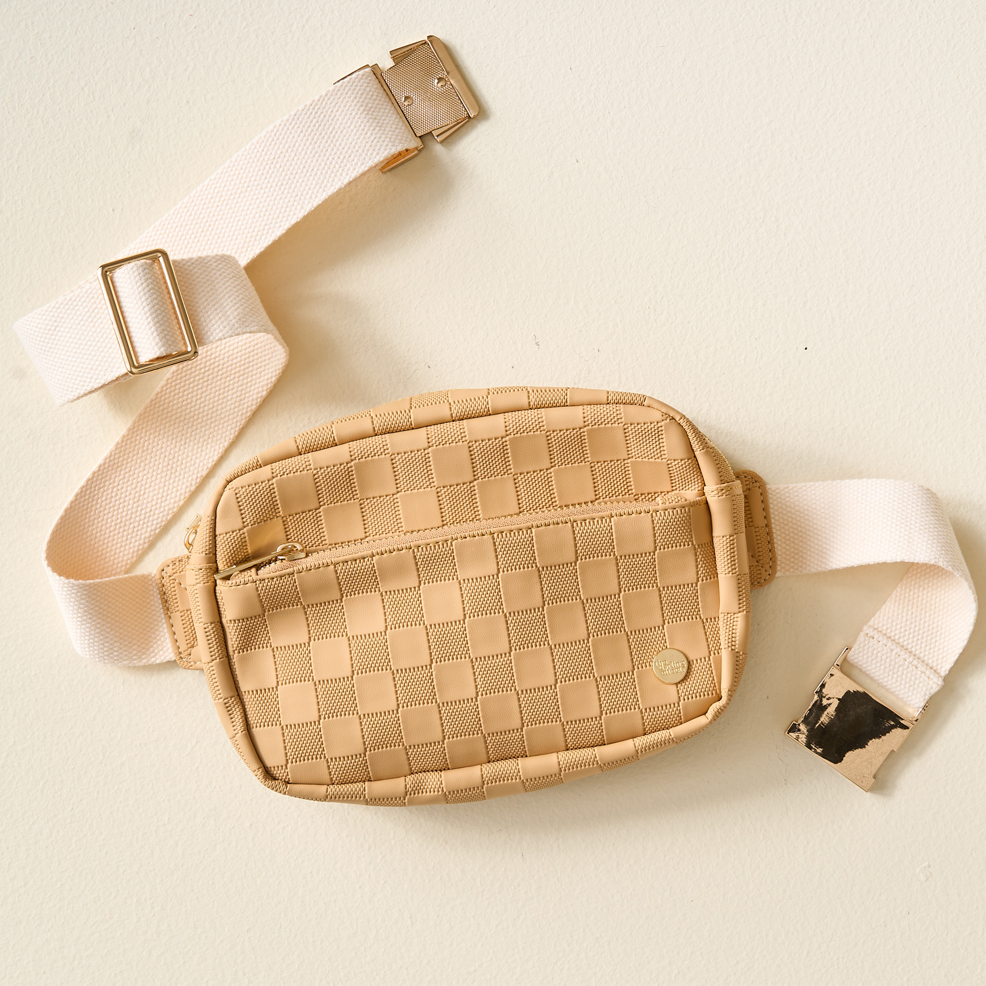 Picture of Urban Check Belt Bag-Tan