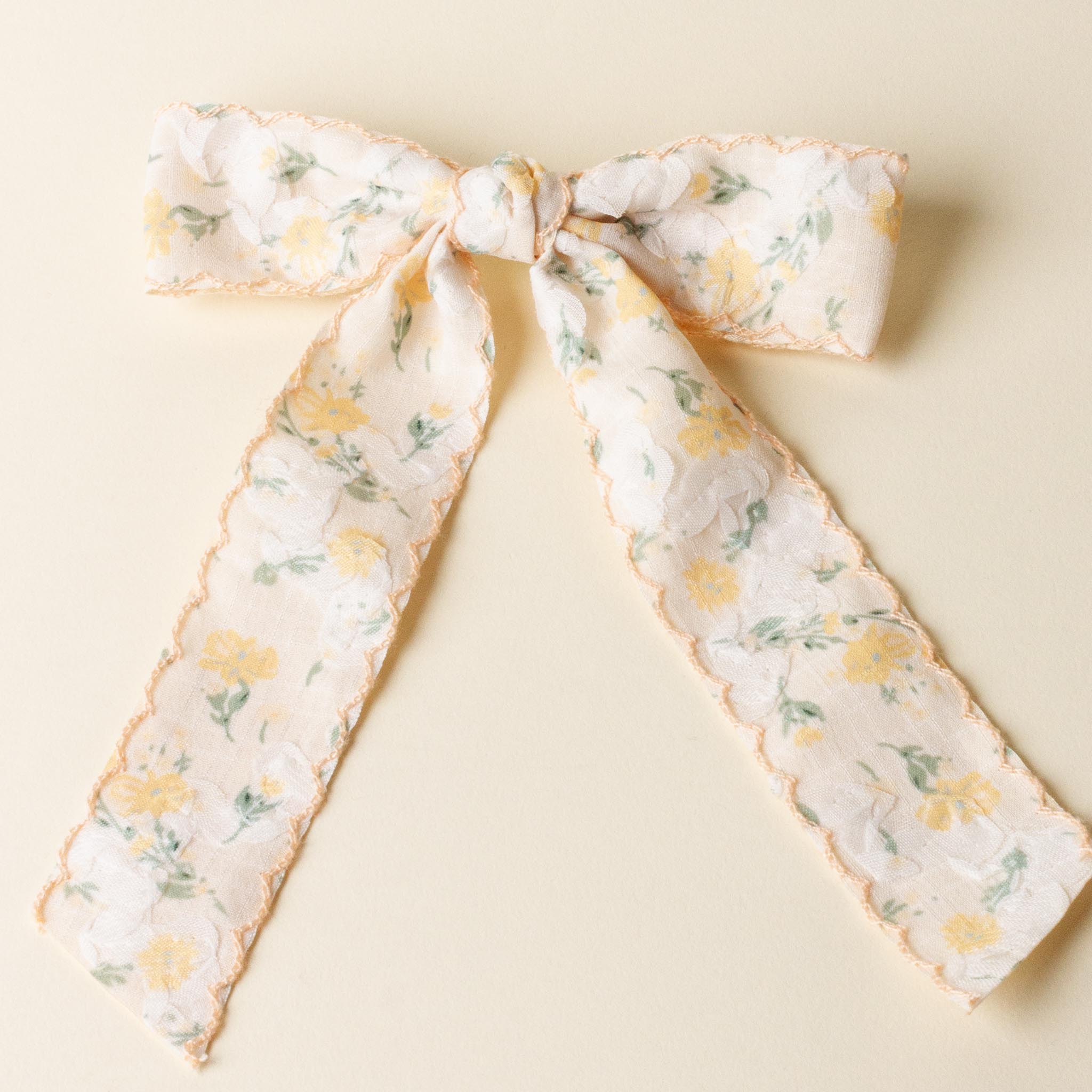 Picture of Floral Flair Hair Bow-Yellow