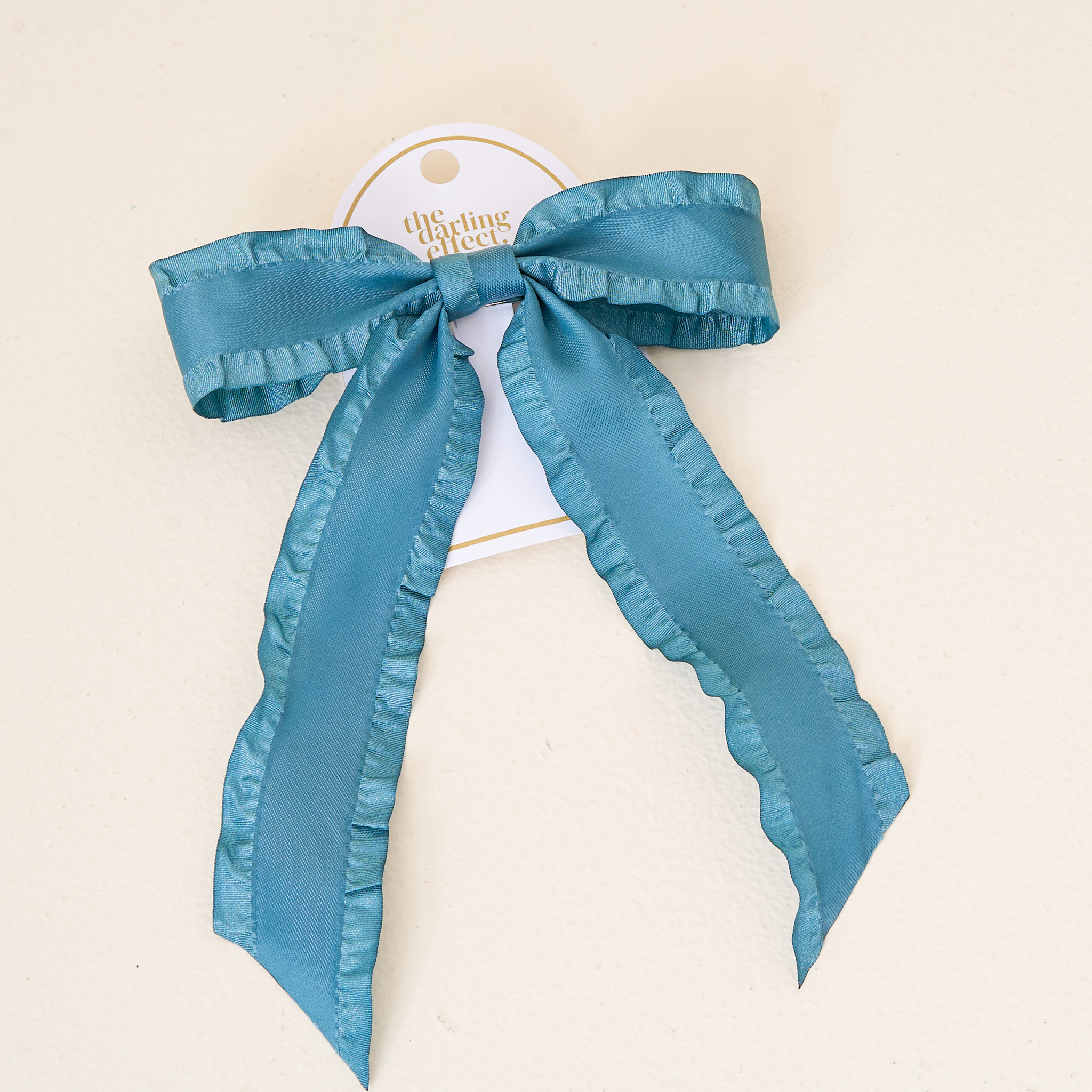 Picture of Ruffle Hair Bow- Dark Teal