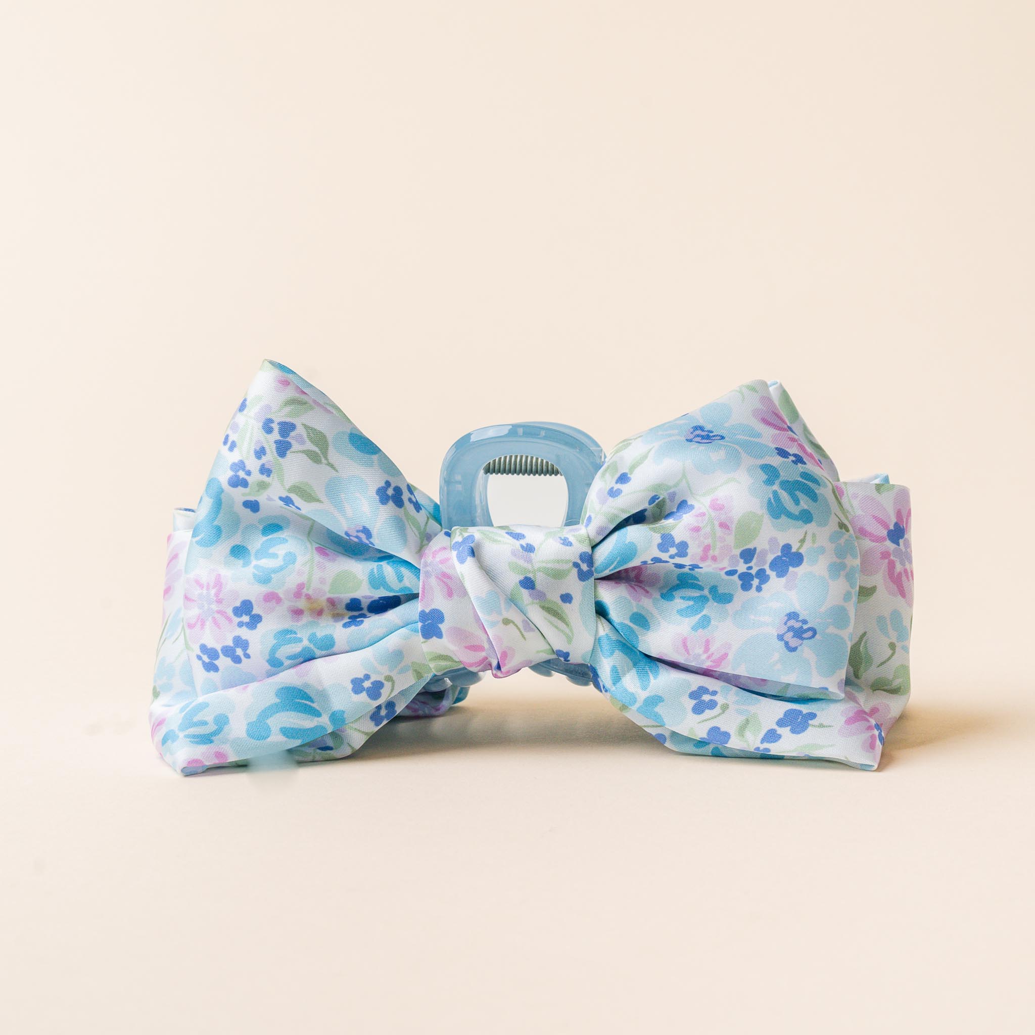 Picture of Satin Bow Claw Clip-Secret Garden Blue