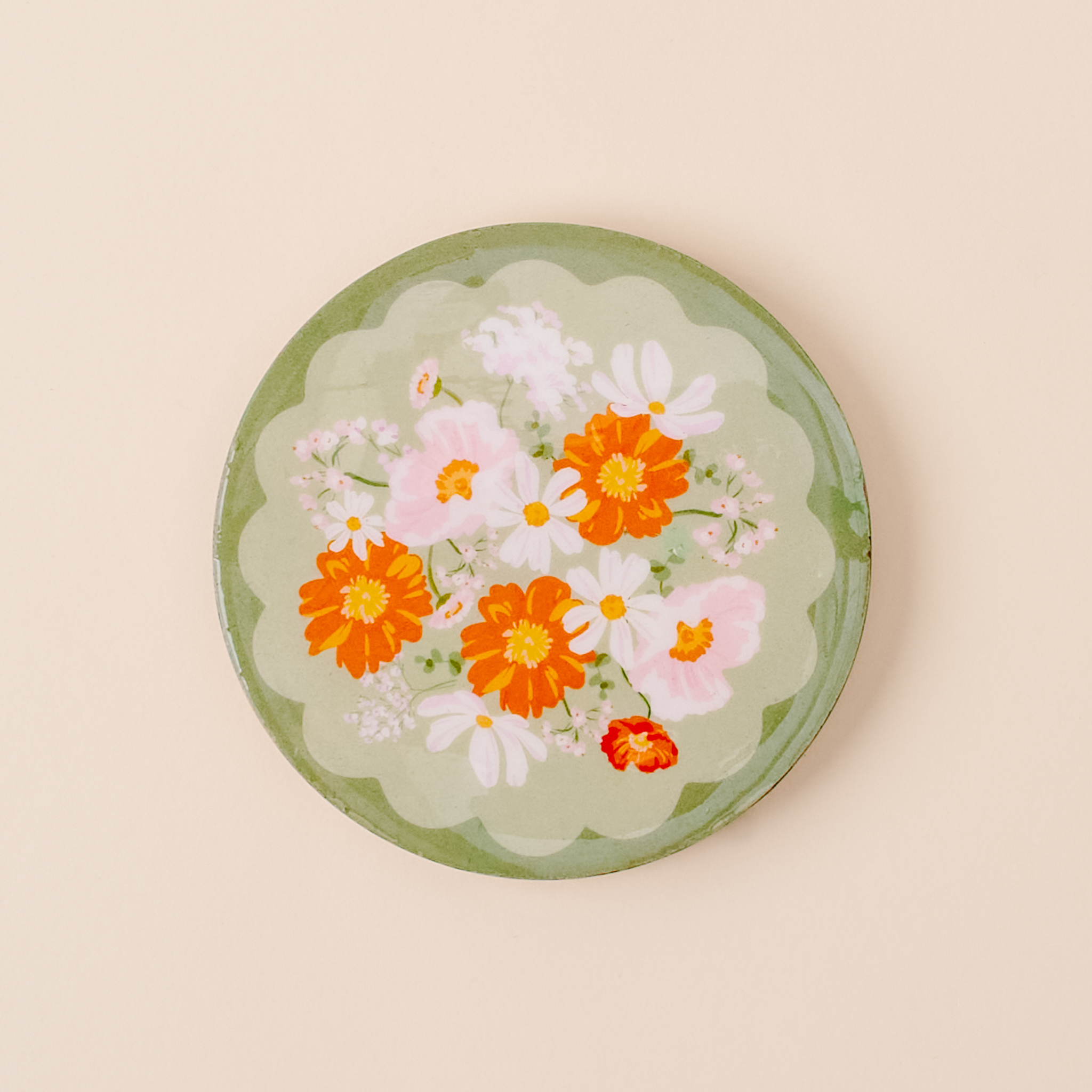 Picture of Wood Enamel Coaster-Bouquet Beauty Sage
