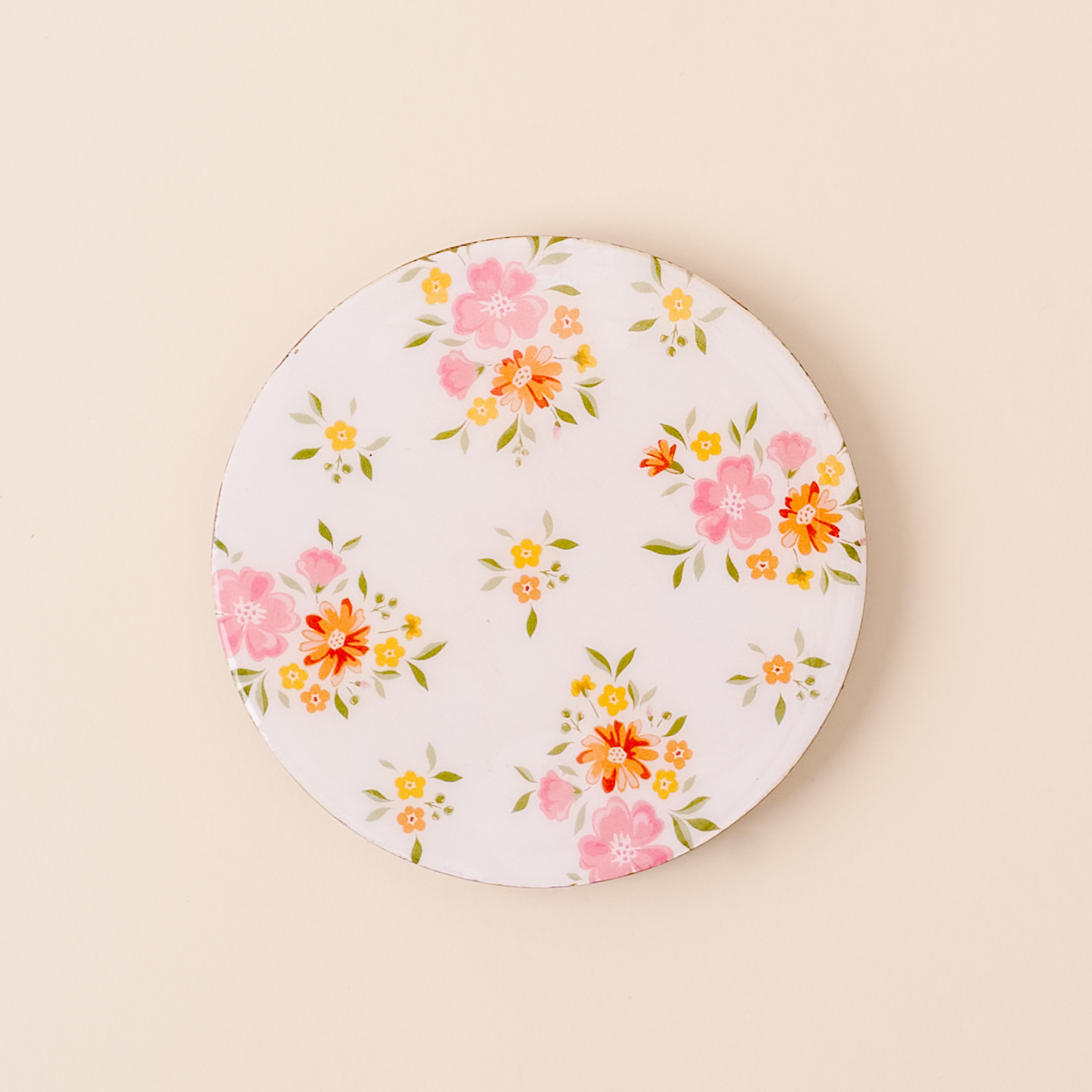 Picture of Wood Enamel Coaster-Endless Daydream Cream