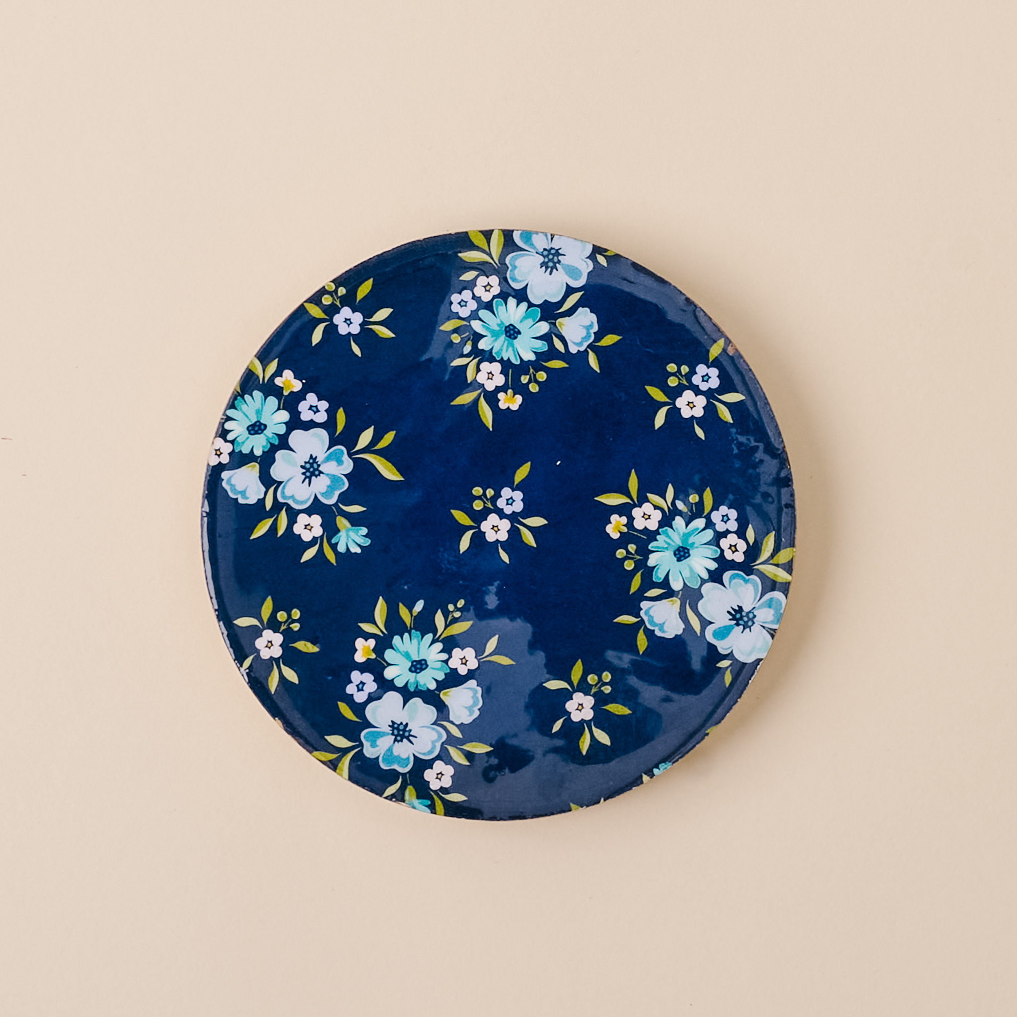 Picture of Wood Enamel Coaster-Endless Daydream Navy