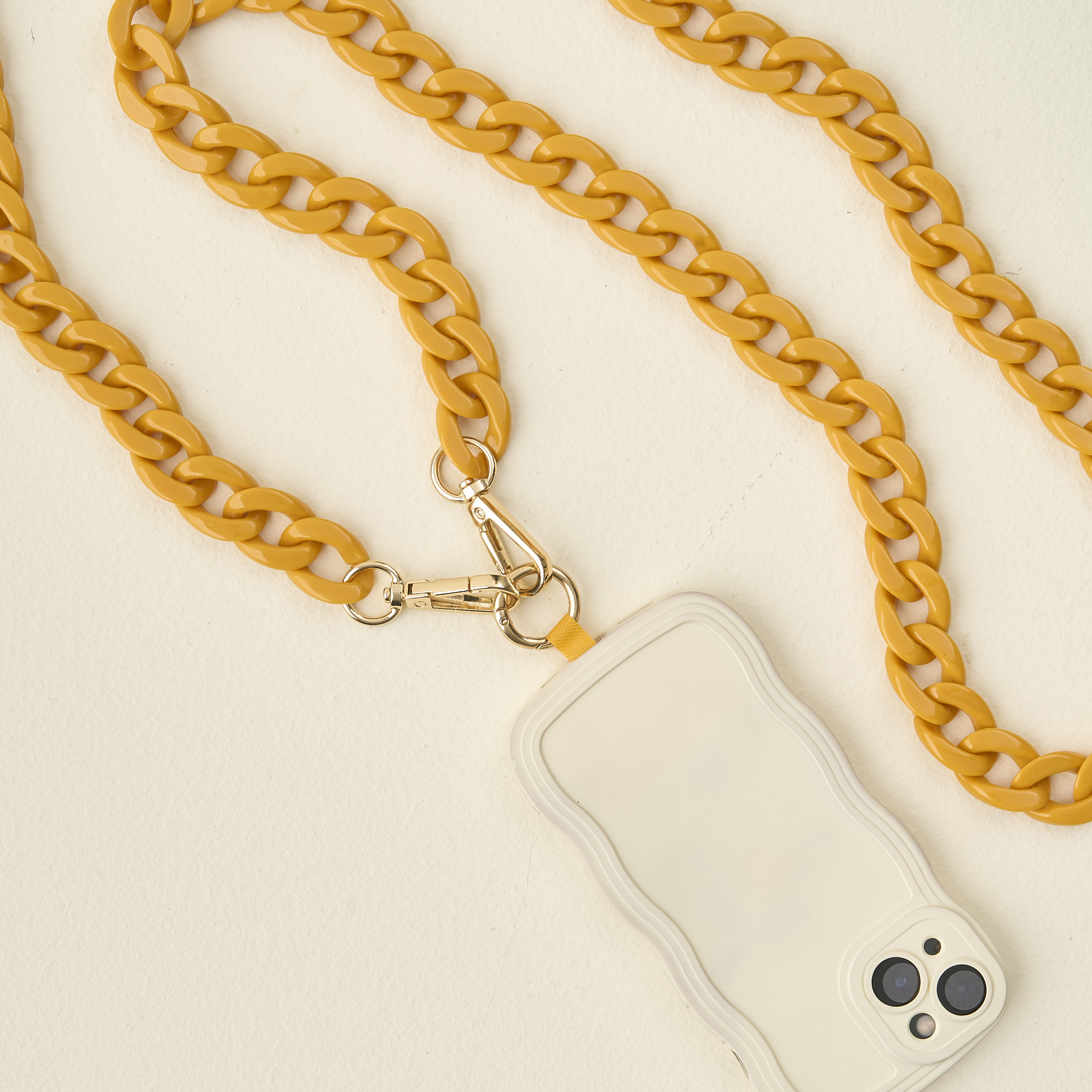 Picture of Hold the Phone Crossbody Chain-Mustard