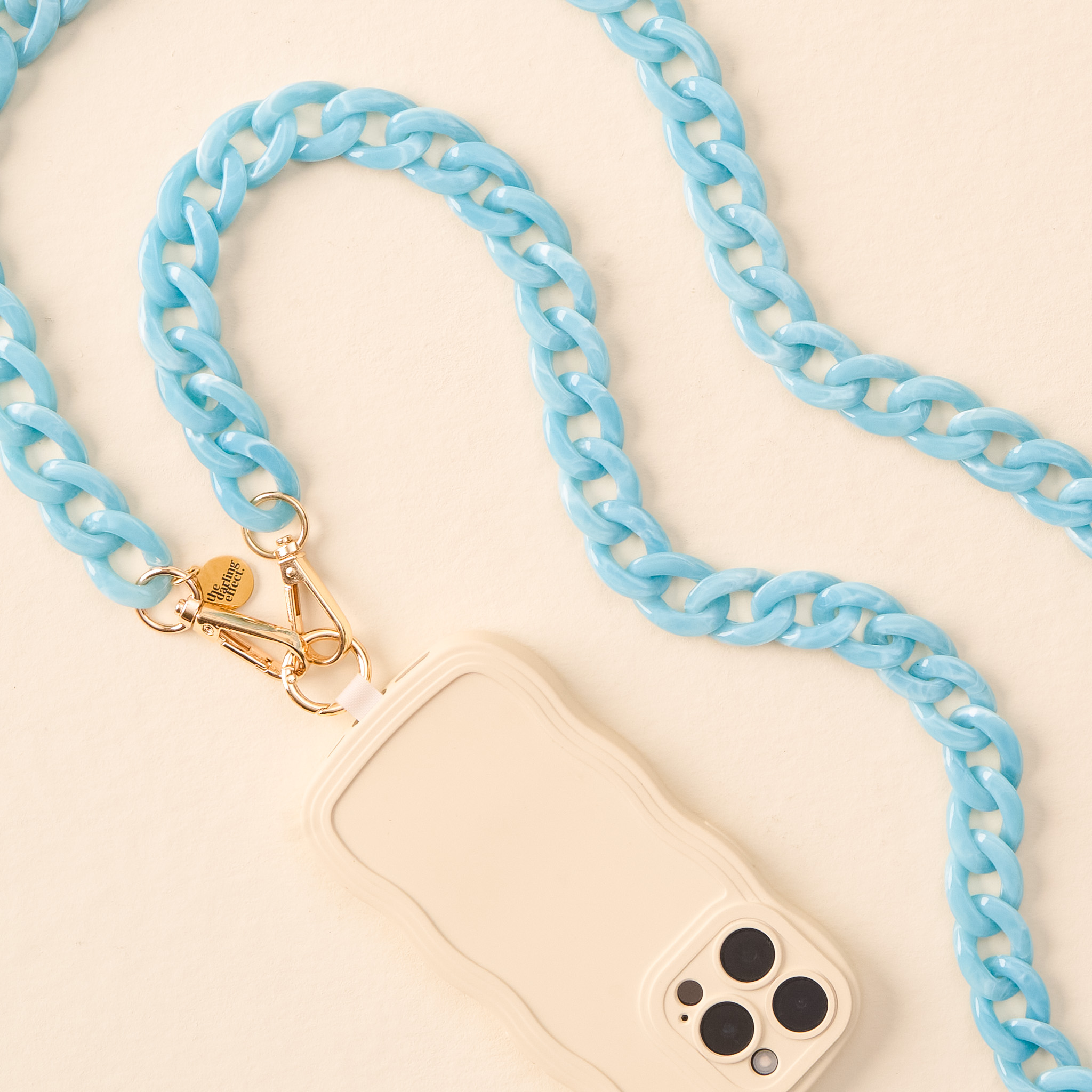 Picture of Hold the Phone Crossbody Chain-Marble Ocean Blue