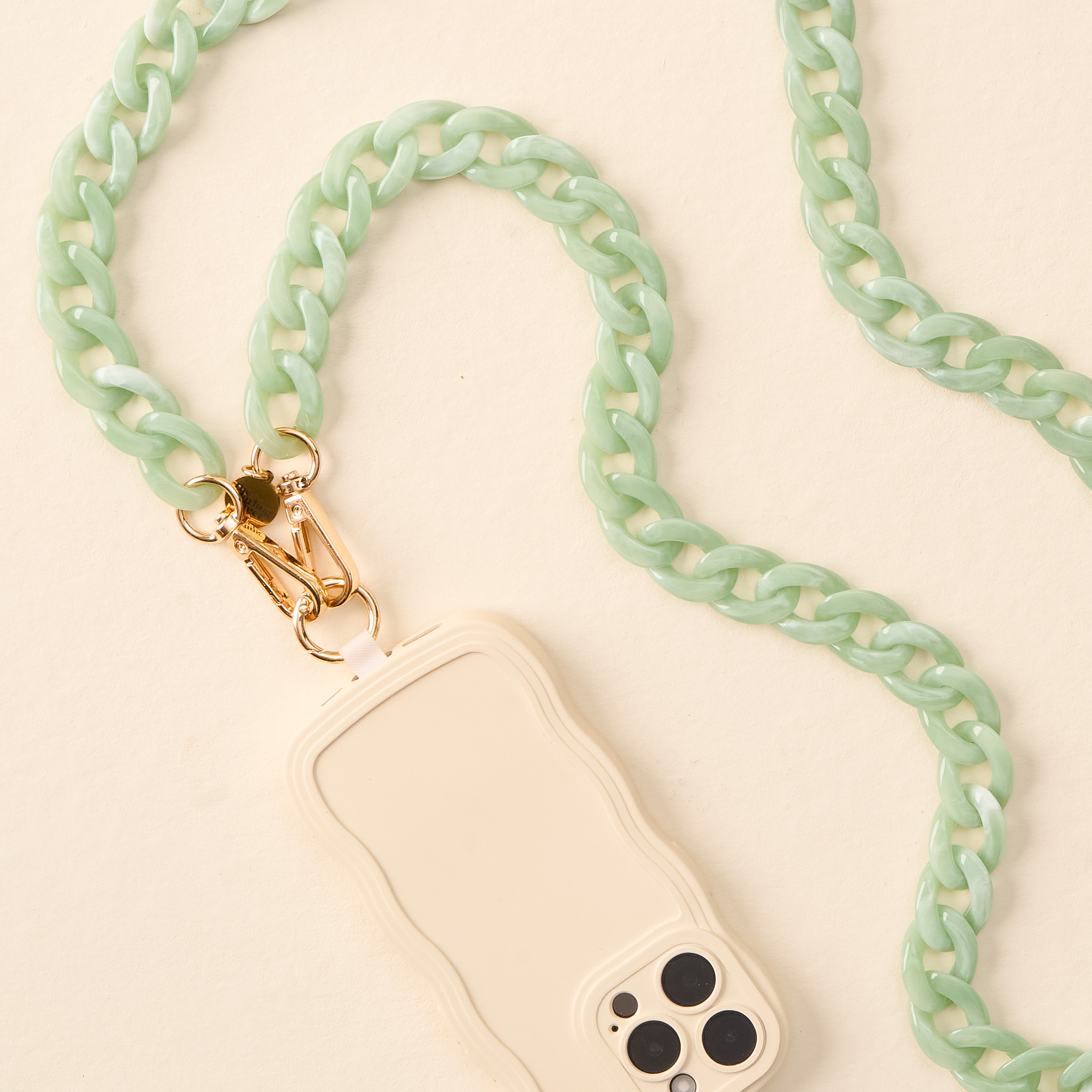 Picture of Hold the Phone Crossbody Chain-Marble Seafoam