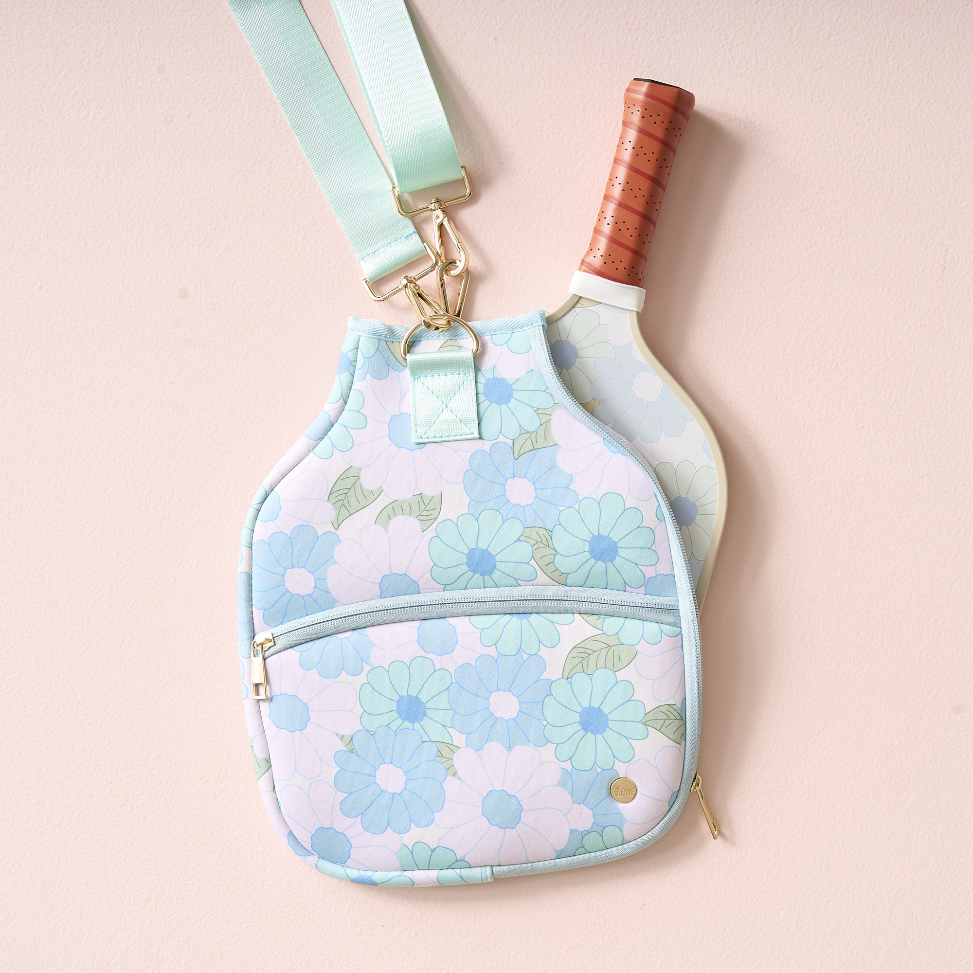 Picture of Pickleball Paddle Case-Daisy Craze Aqua