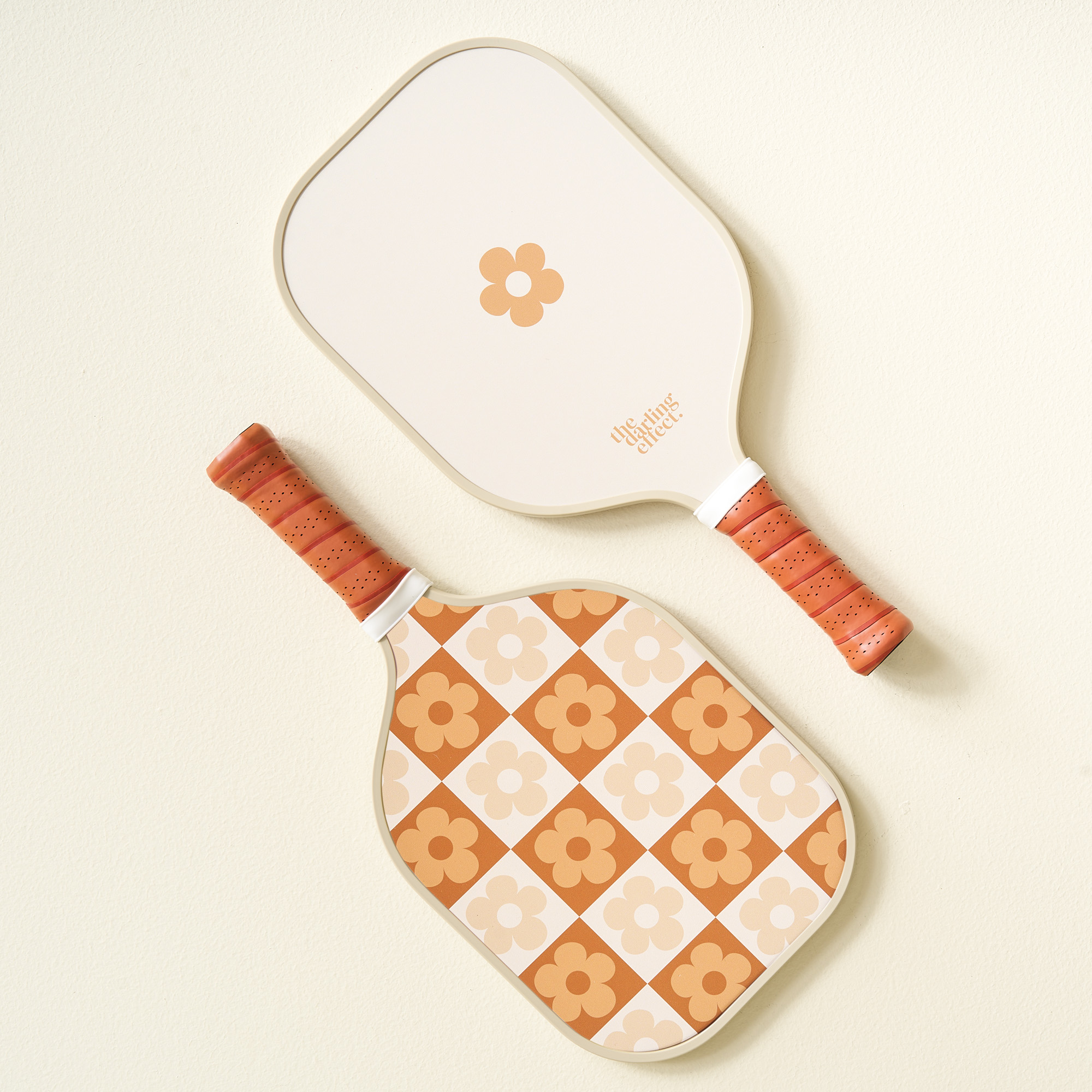 Picture of Pickleball Paddle-Flower Check Brown