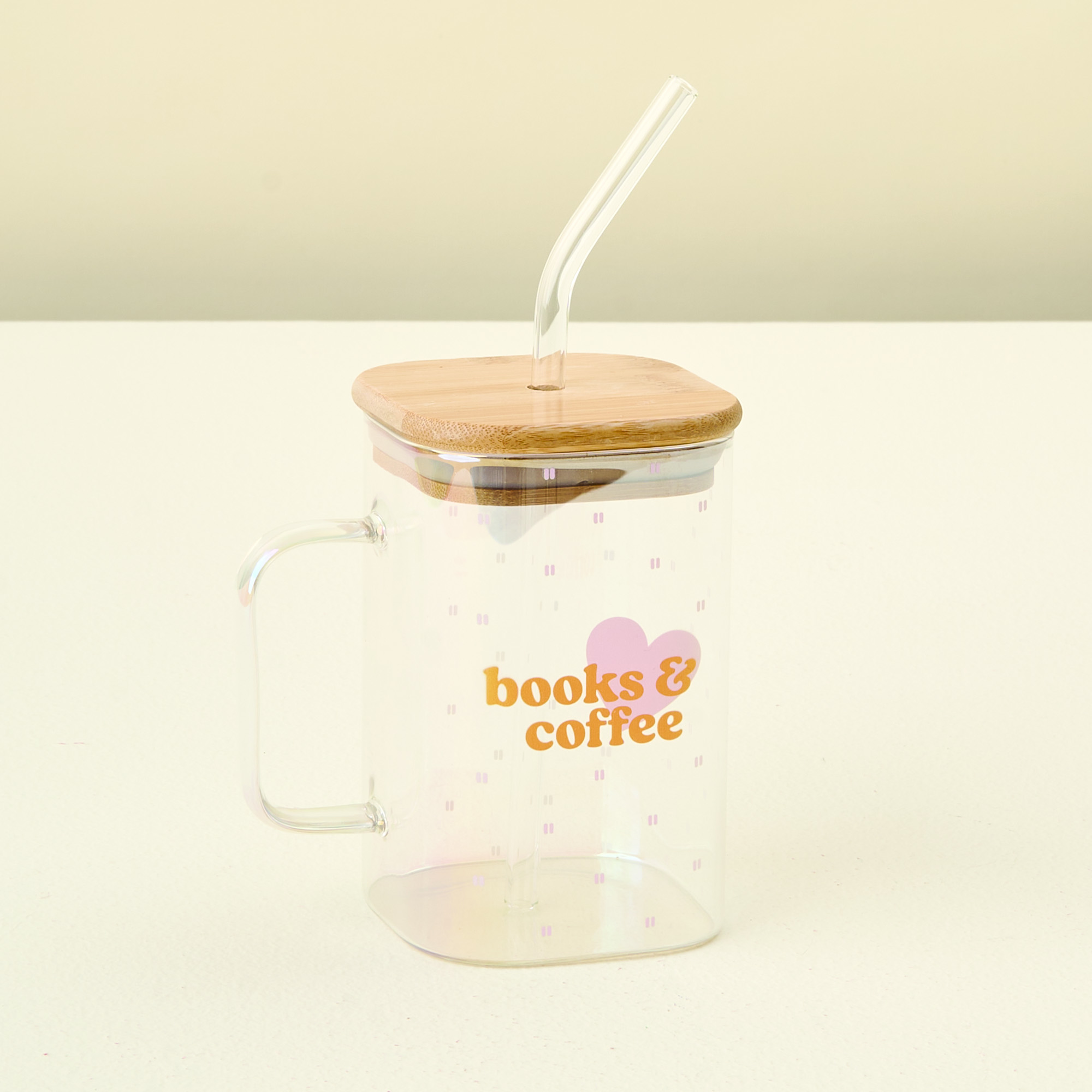 Picture of Square Glass Cup-Books + Coffee