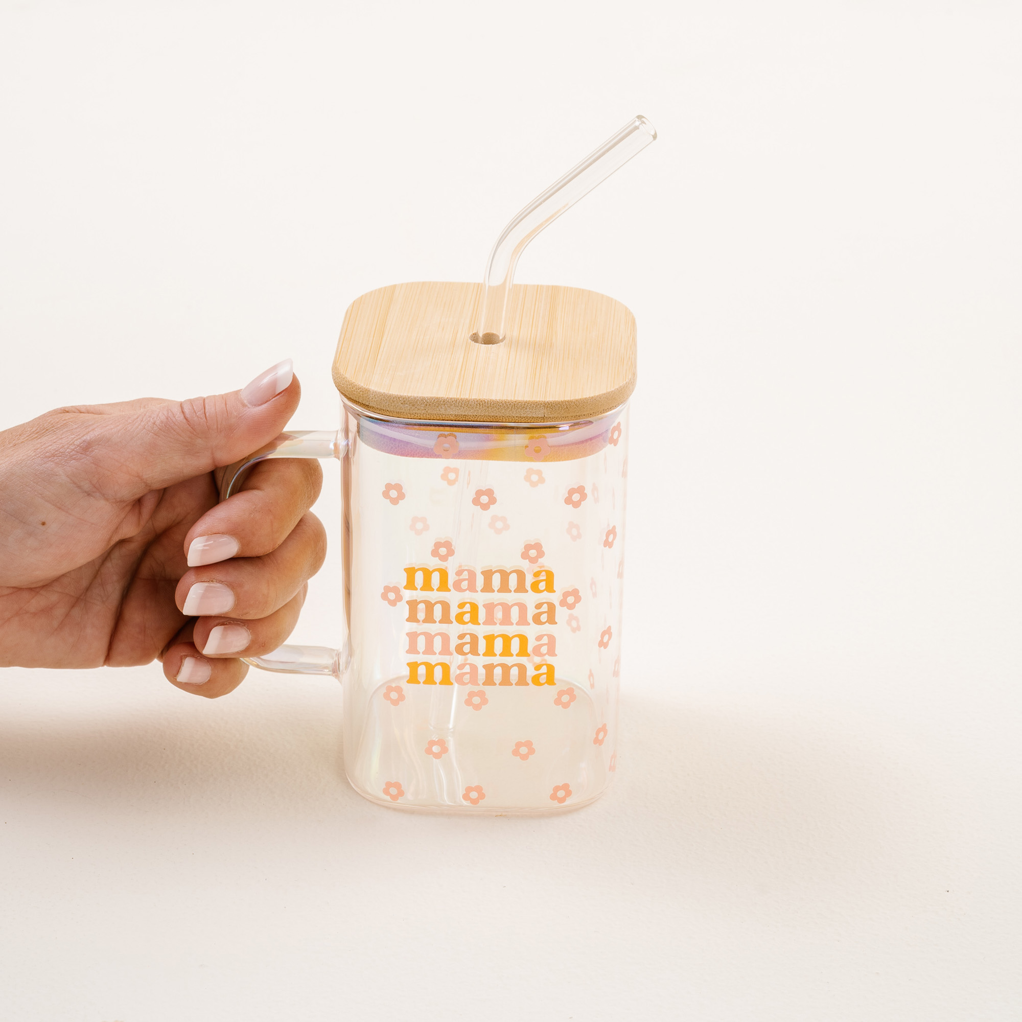 Picture of Square Glass Cup-Mama