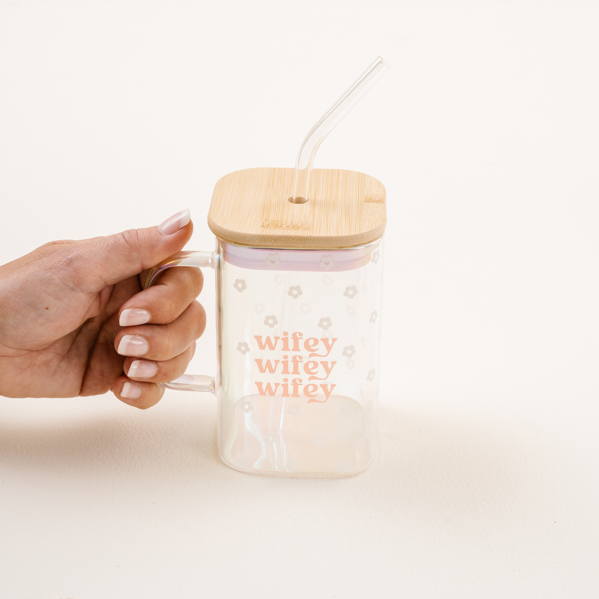 Picture of Square Glass Cup With Handle - Wifey