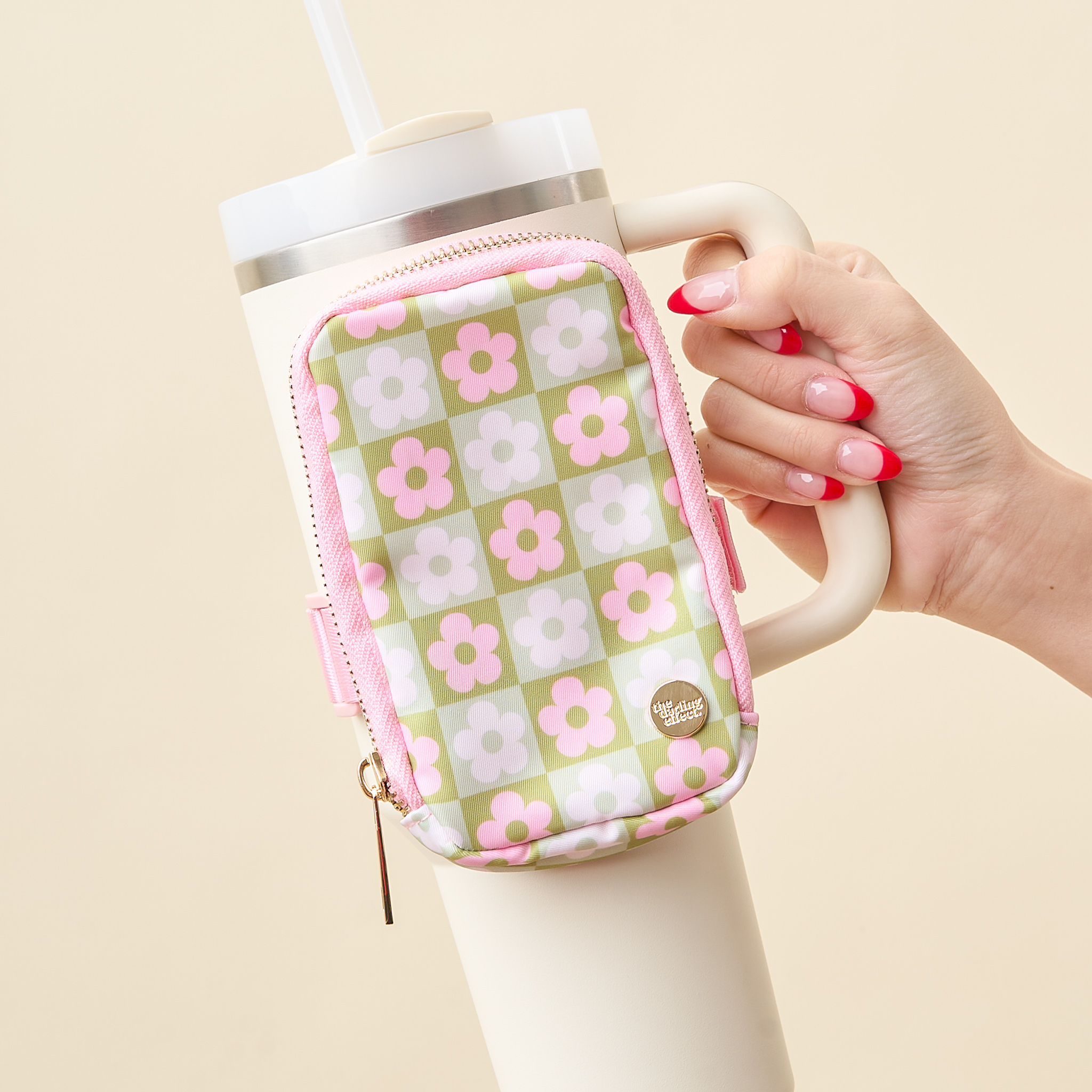 Picture of Tumbler Fanny Pack-Flower Check Green