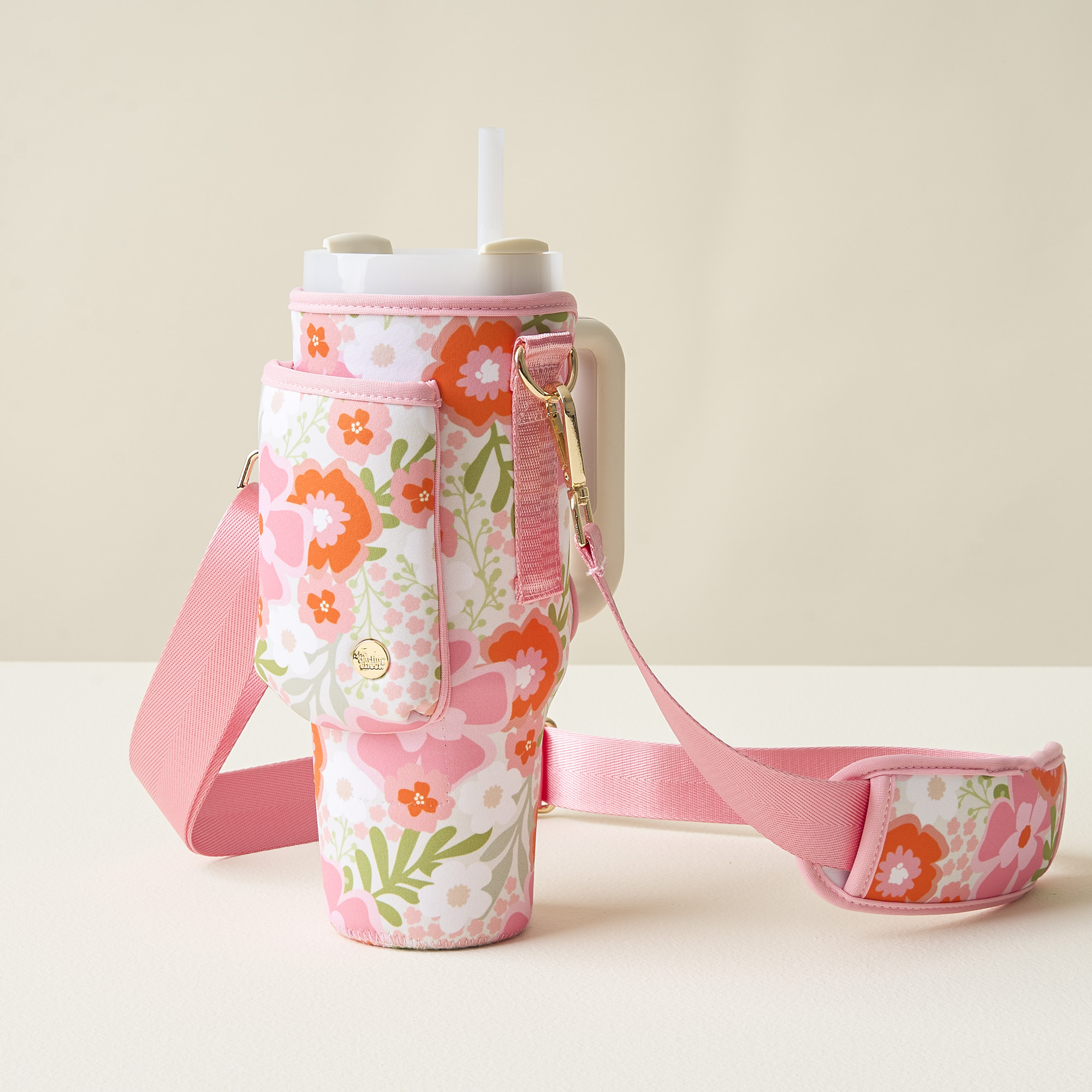Picture of Tumbler Sling-Beyond Blooms Pink Orange