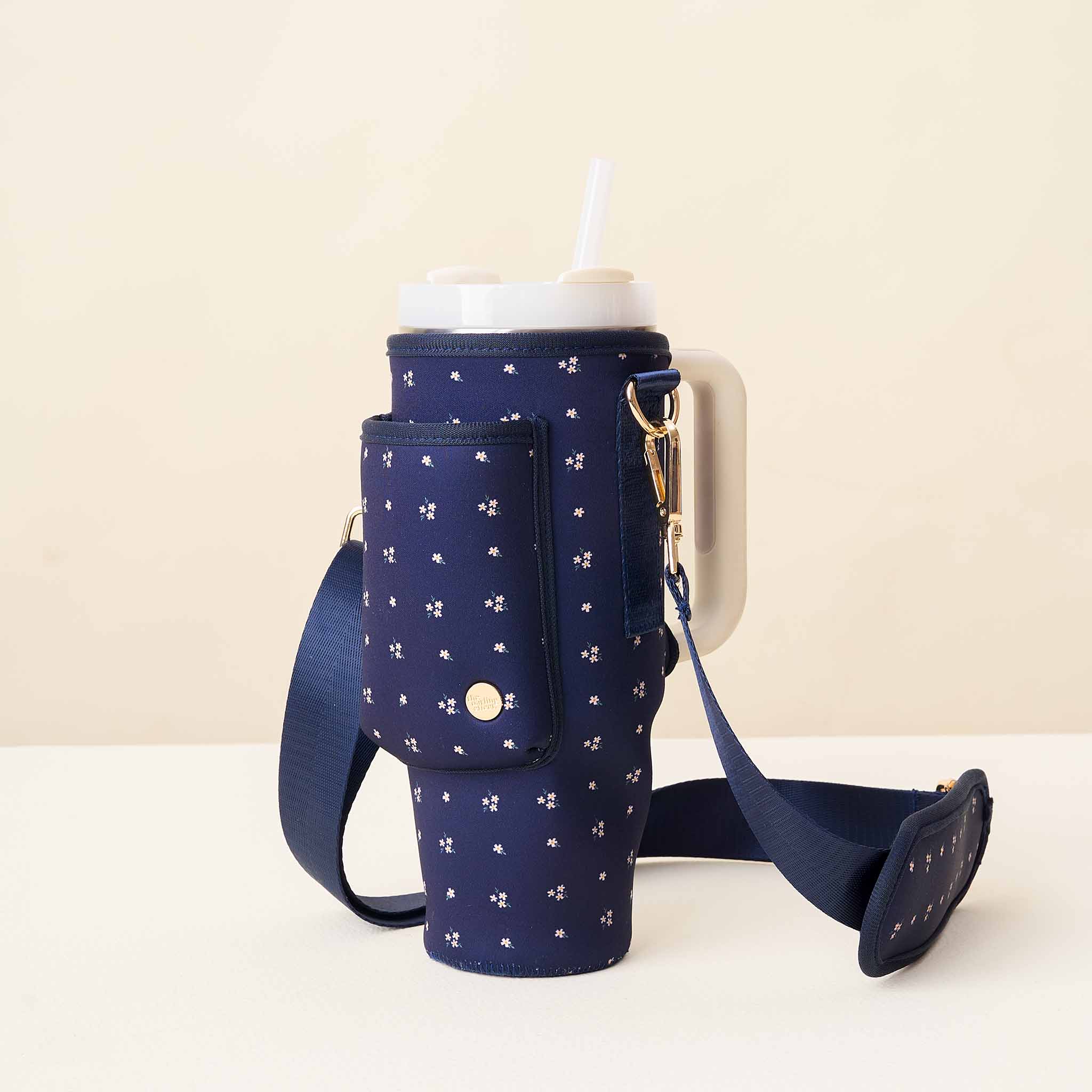 Picture of Tumbler Sling-Pretty Posies Navy