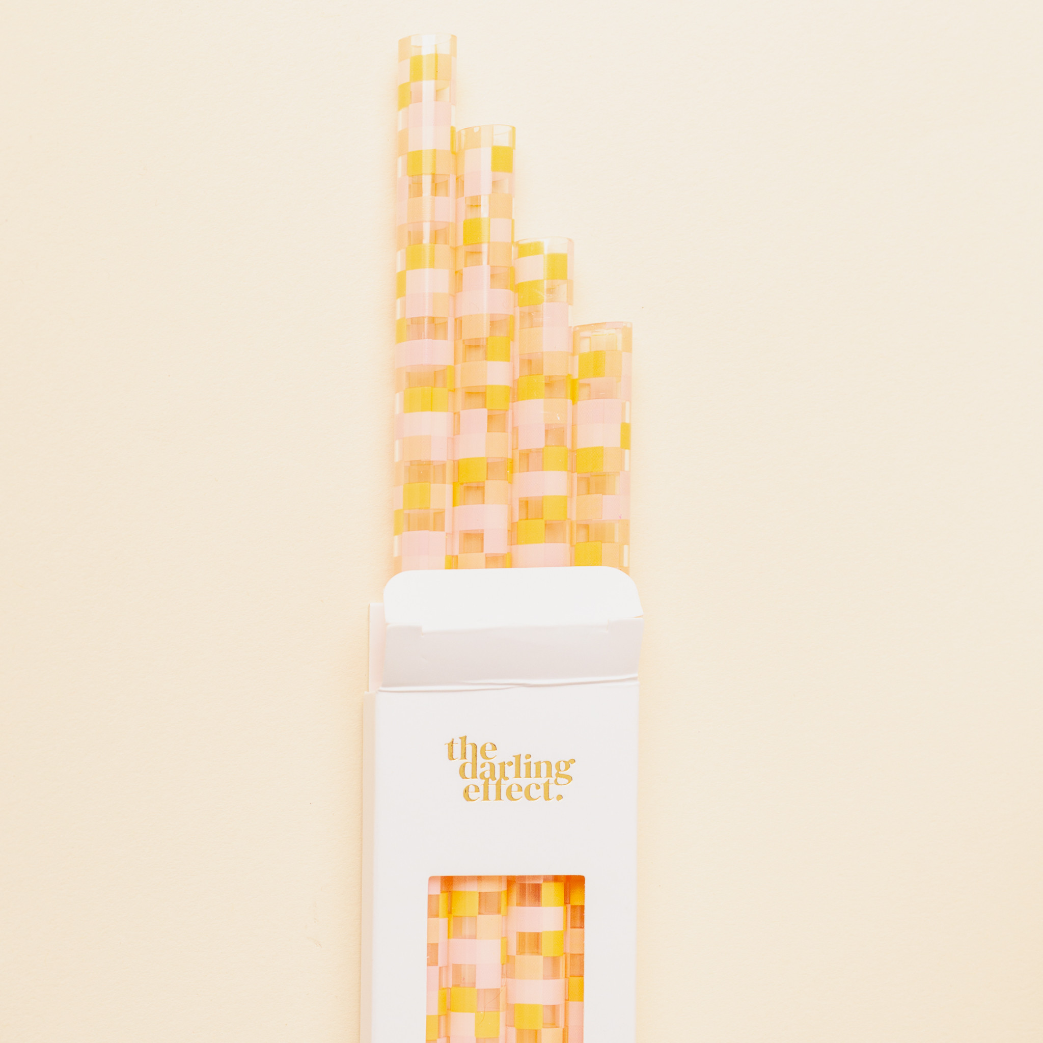 Picture of 40 oz Tumbler Straw Set-Check Peach