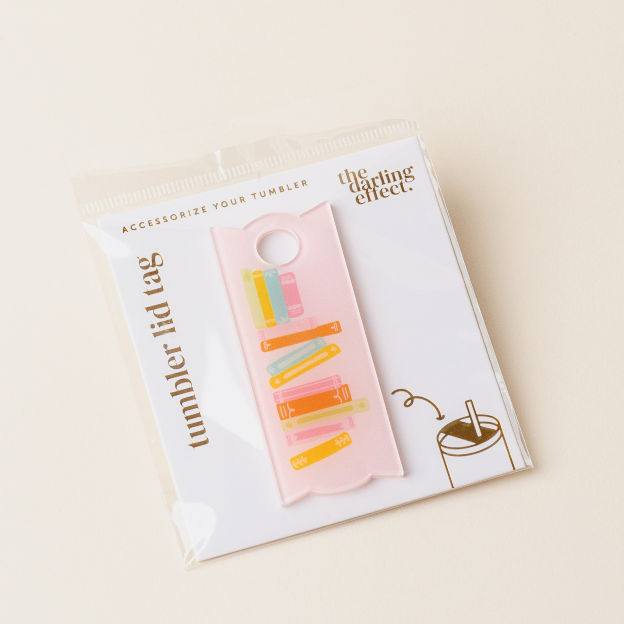 Picture of Tumbler Lid Tag-Books Stack