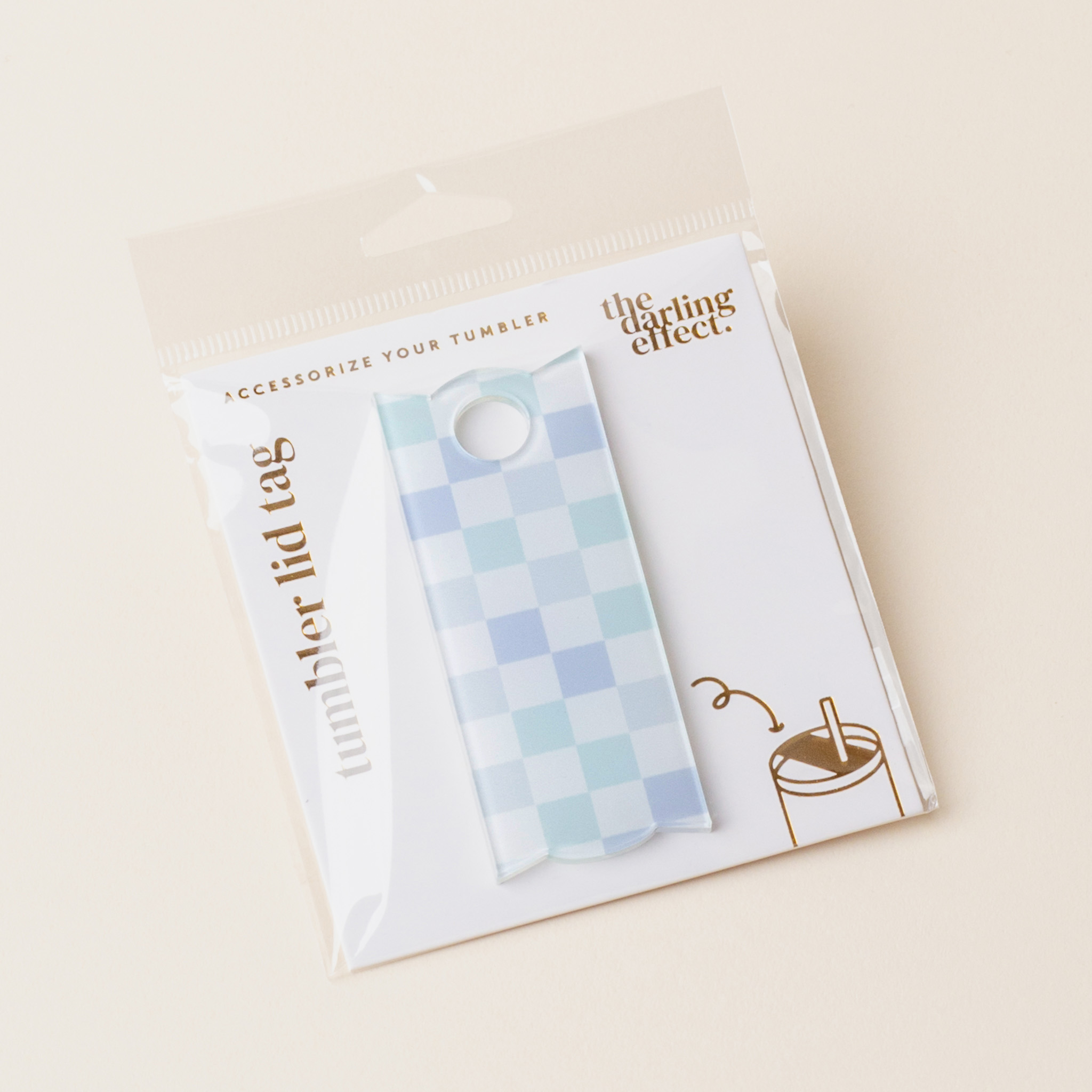 Picture of Tumbler Lid Tag-Check Blue
