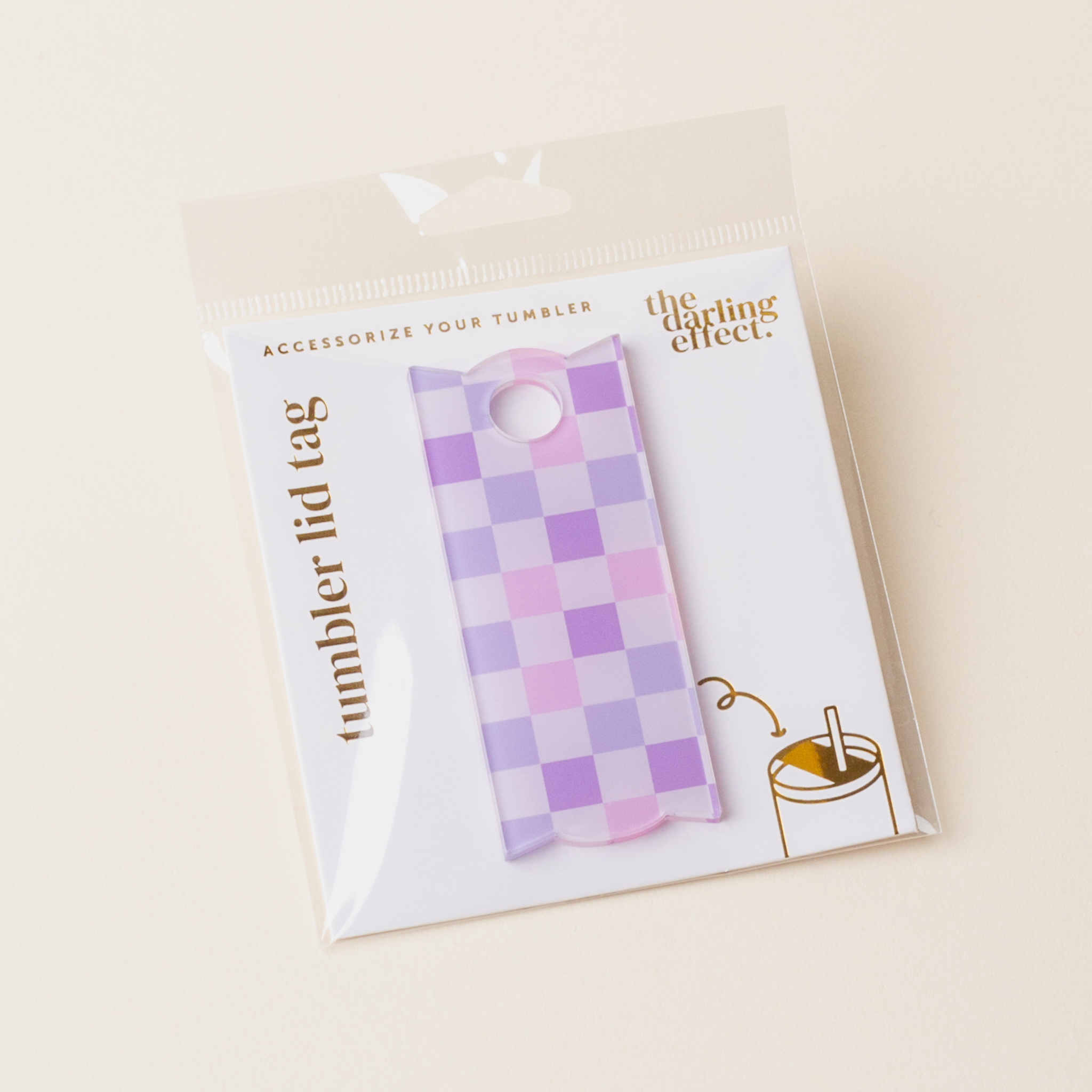 Picture of Tumbler Lid Tag-Check Purple