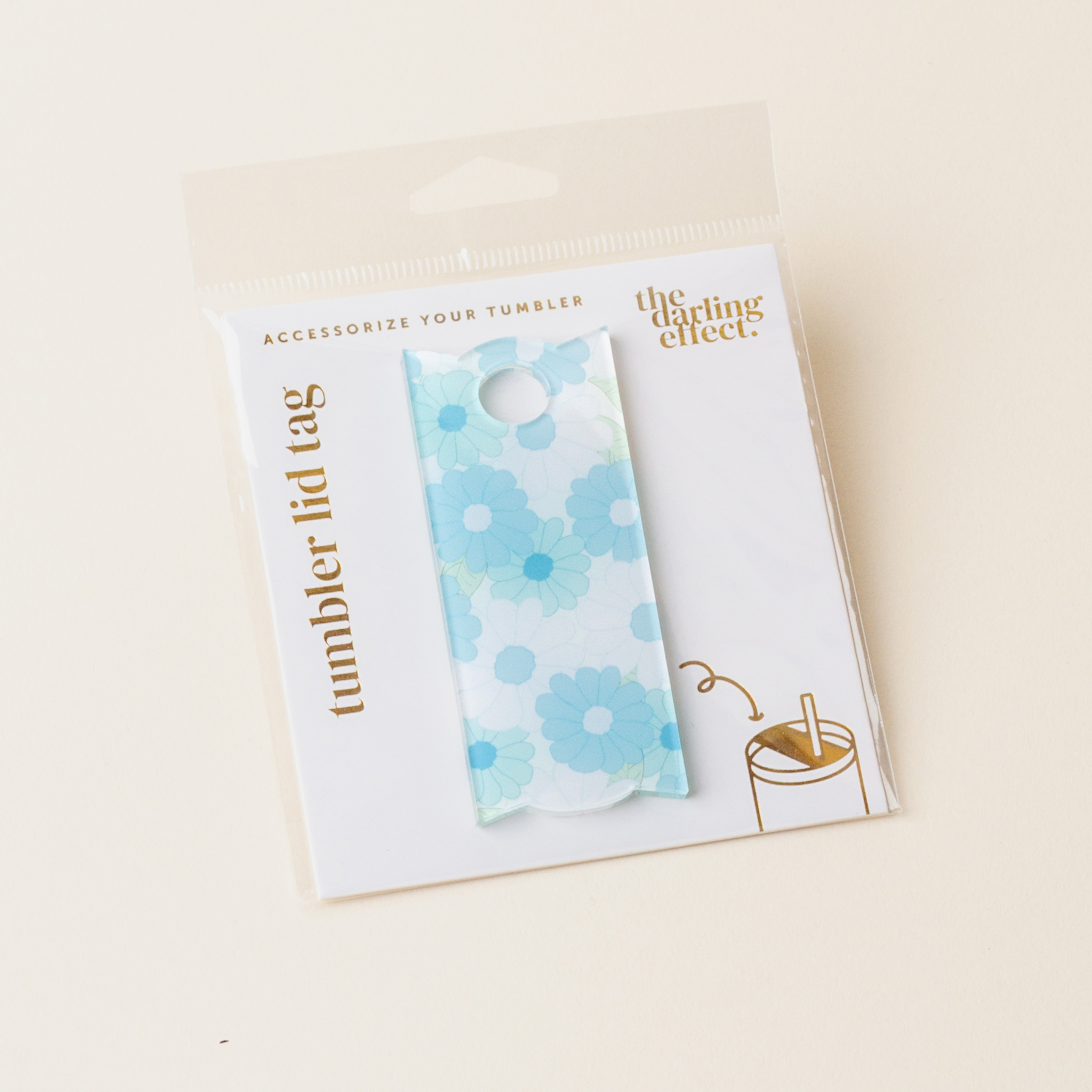 Picture of Tumbler Lid Tag-Daisy Craze Aqua