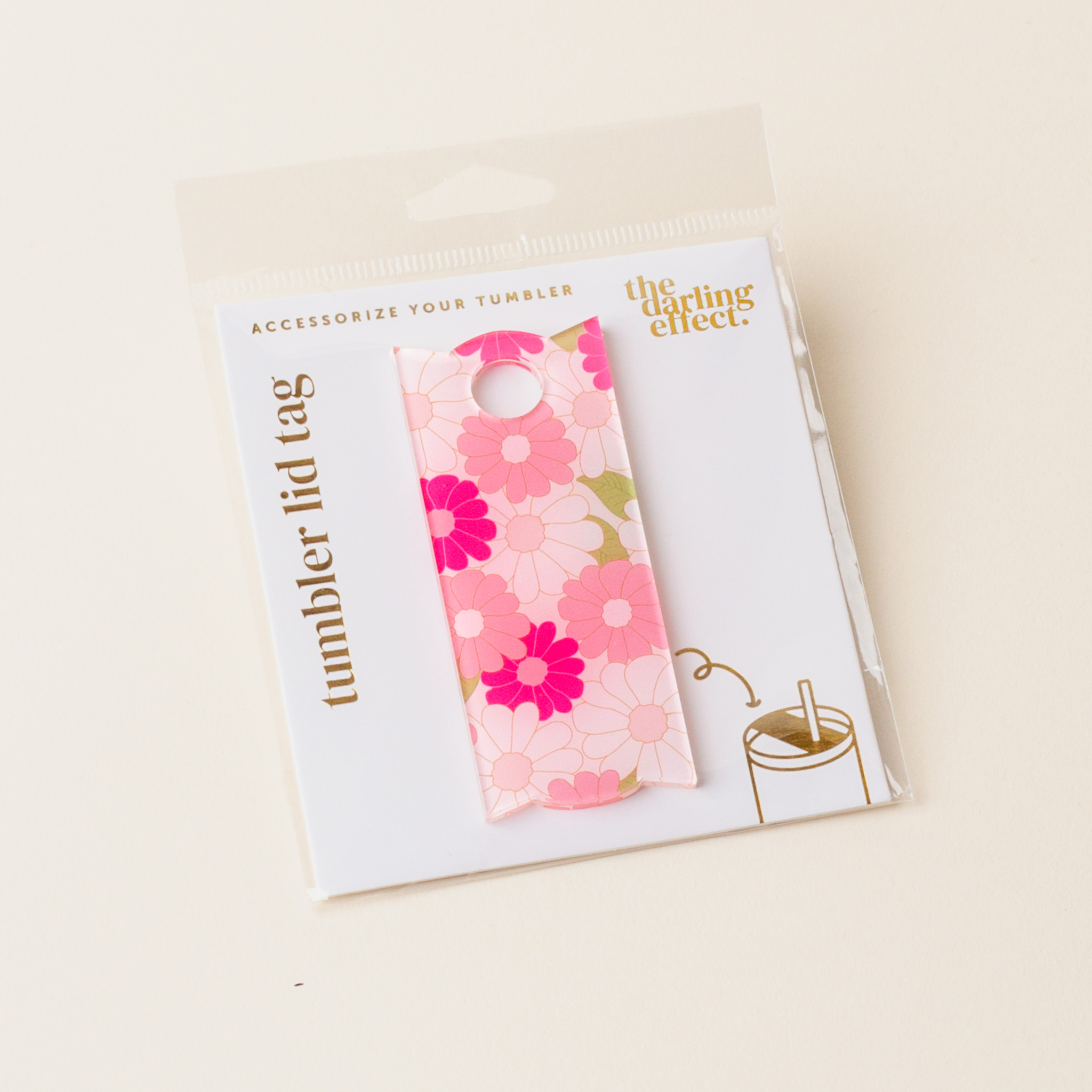 Picture of Tumbler Lid Tag-Daisy Craze Hot Pink
