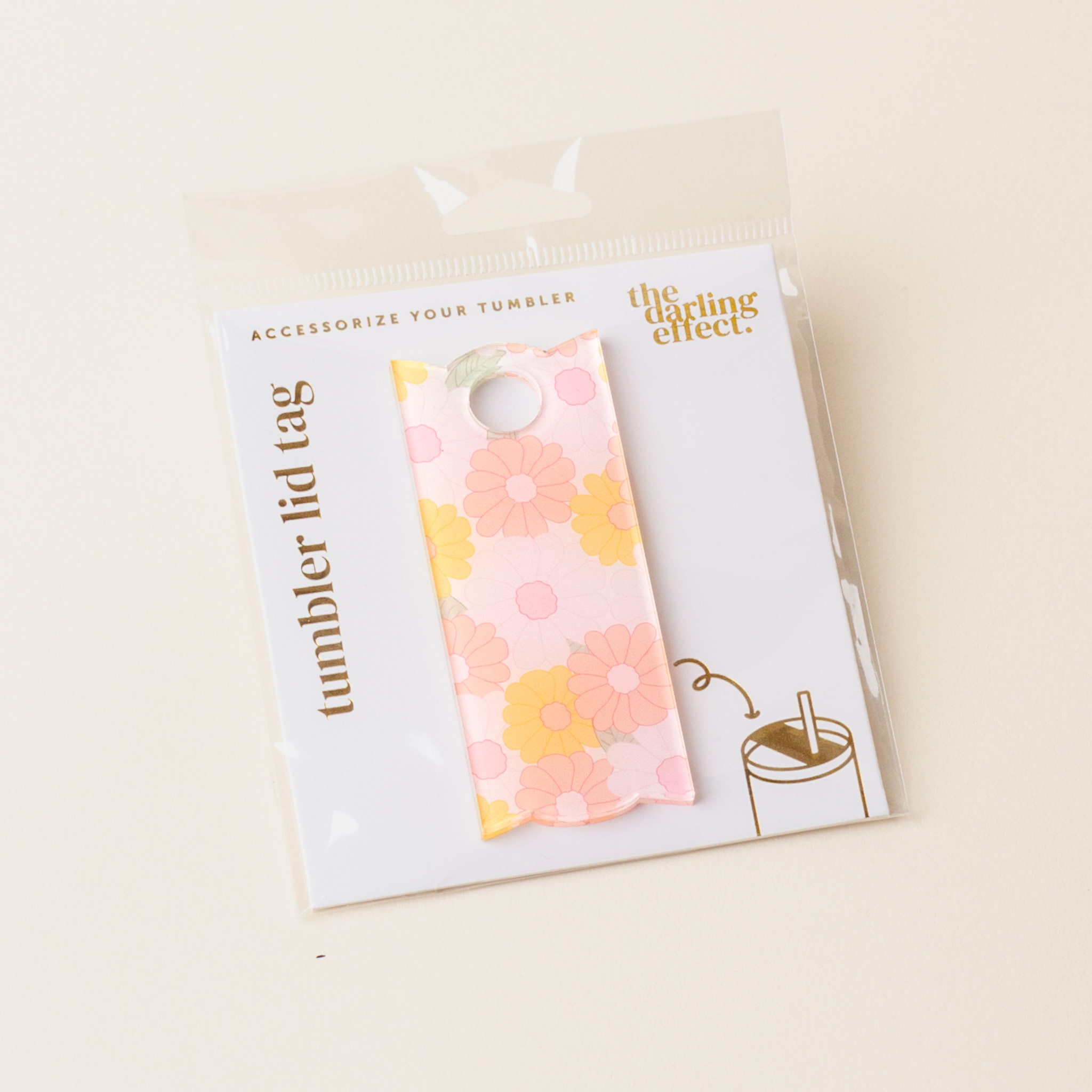 Picture of Tumbler Lid Tag-Daisy Craze Peach
