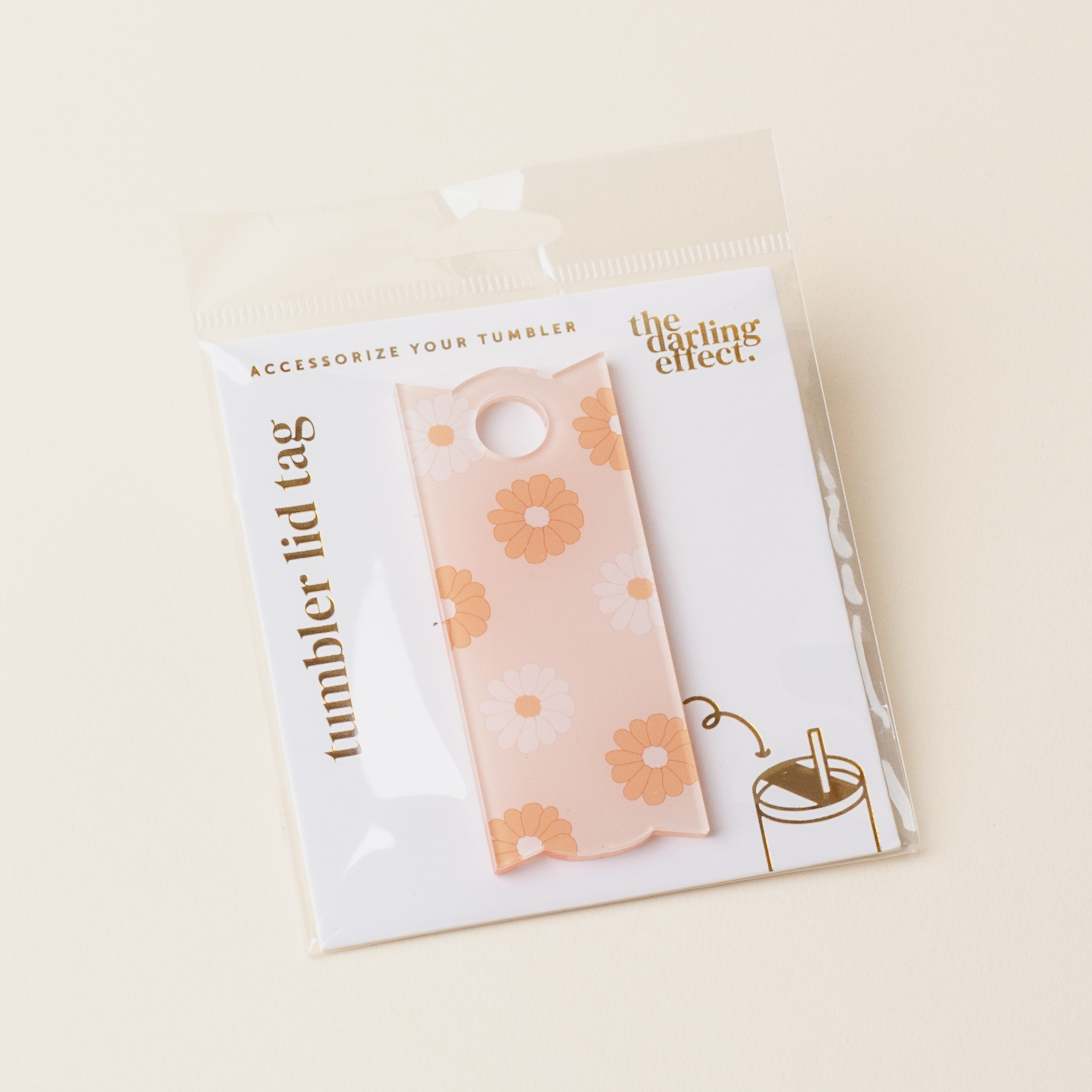 Picture of Tumbler Lid Tag-Darling Daisy Tan
