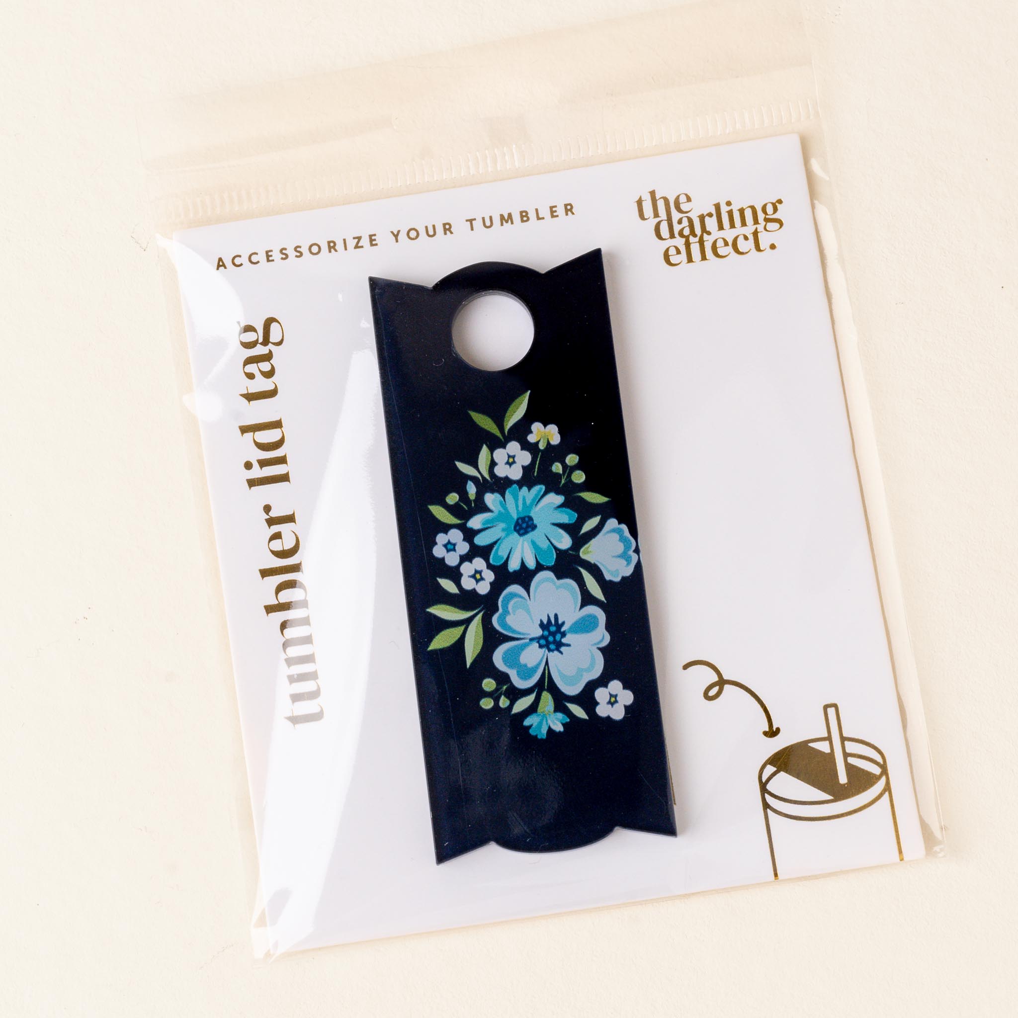 Picture of Tumbler Lid Tag-Dainty Floral Navy