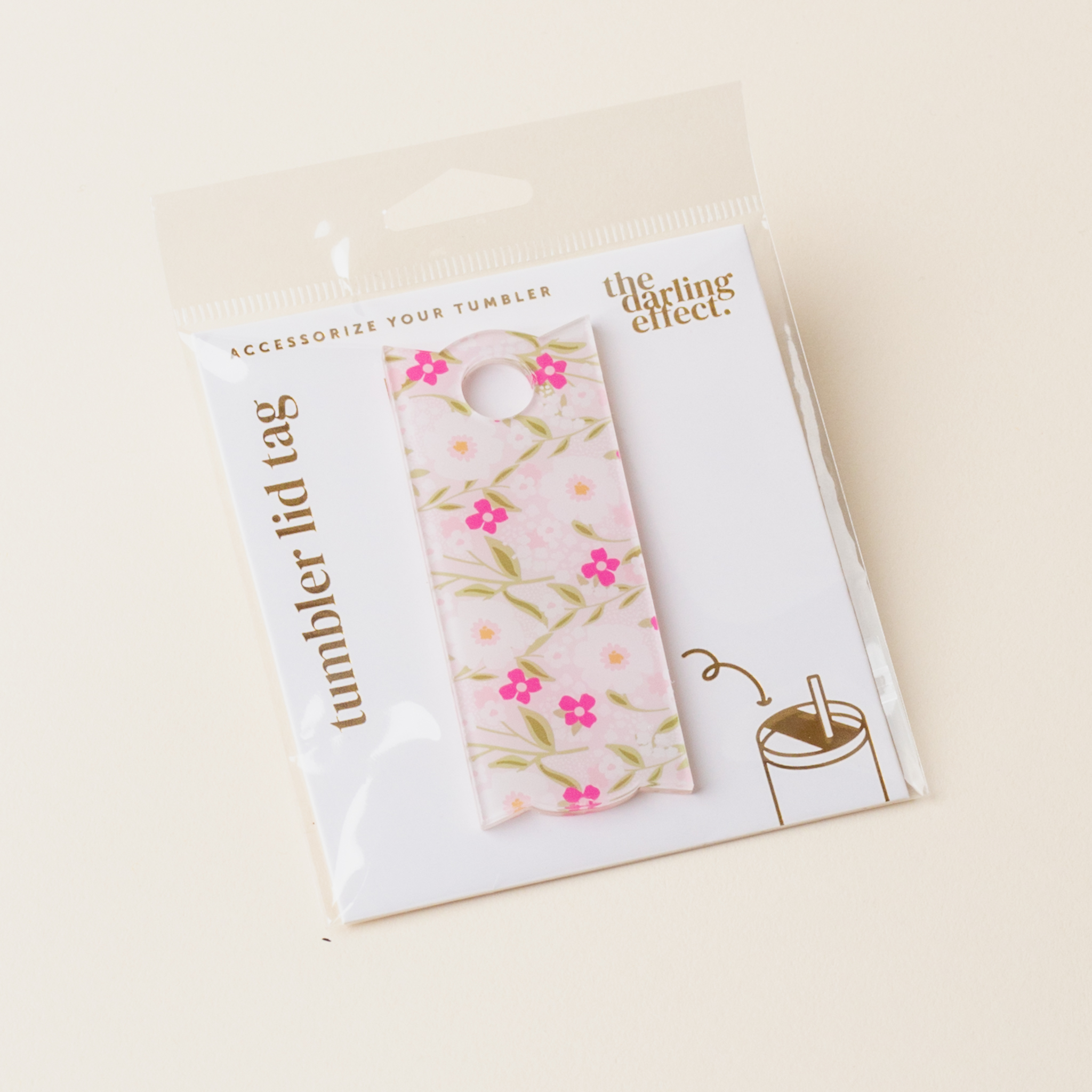 Picture of Tumbler Lid Tag-Floral Haven Pink