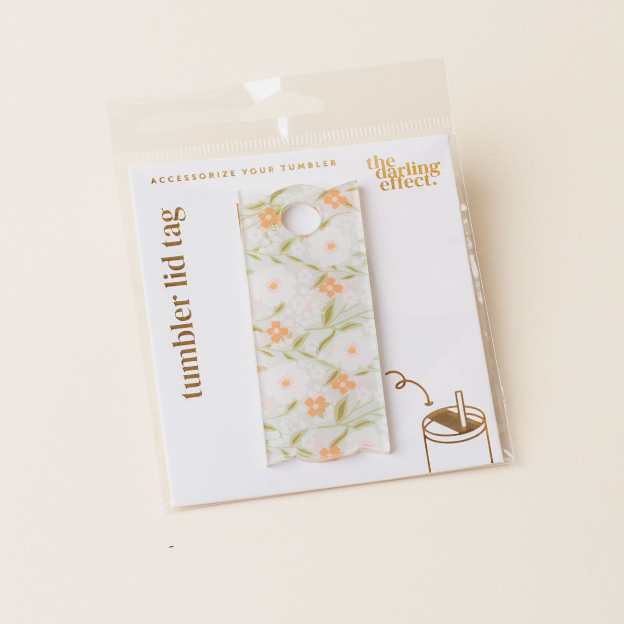 Picture of Tumbler Lid Tag-Floral Haven Sage