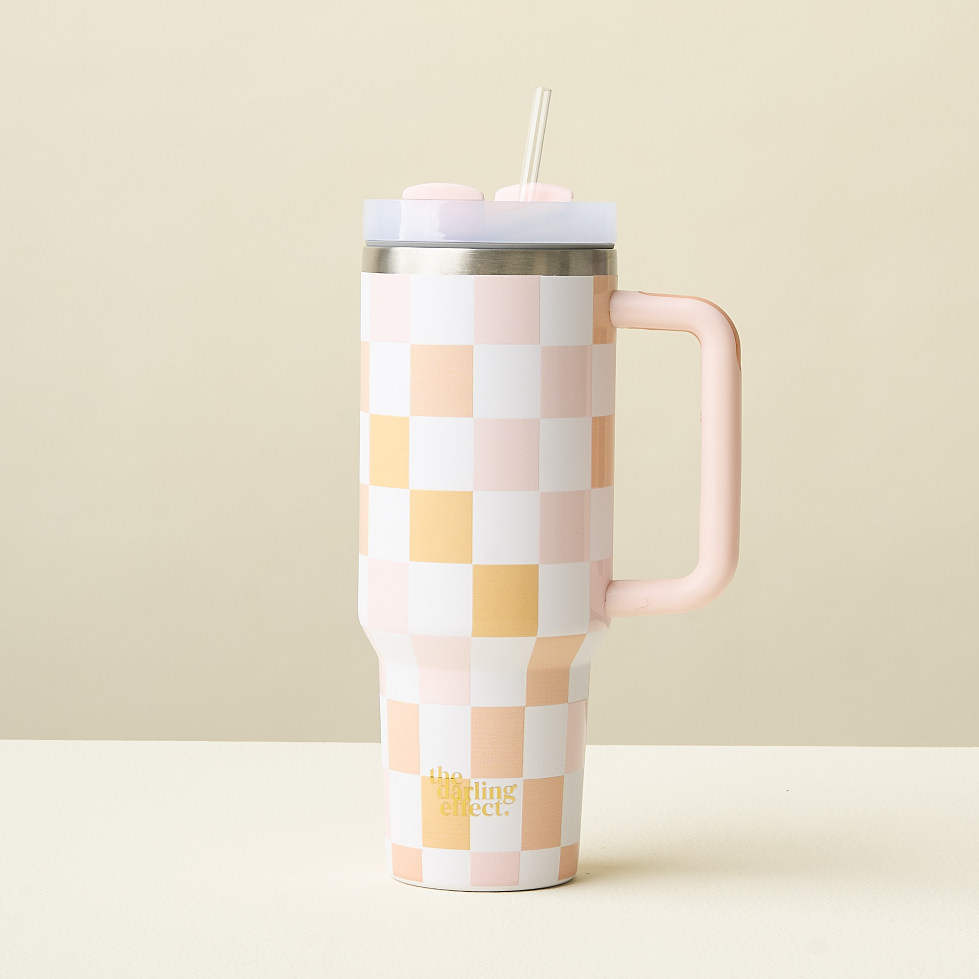 Picture of 40 oz Take Me Everywhere Tumbler-Check Peach