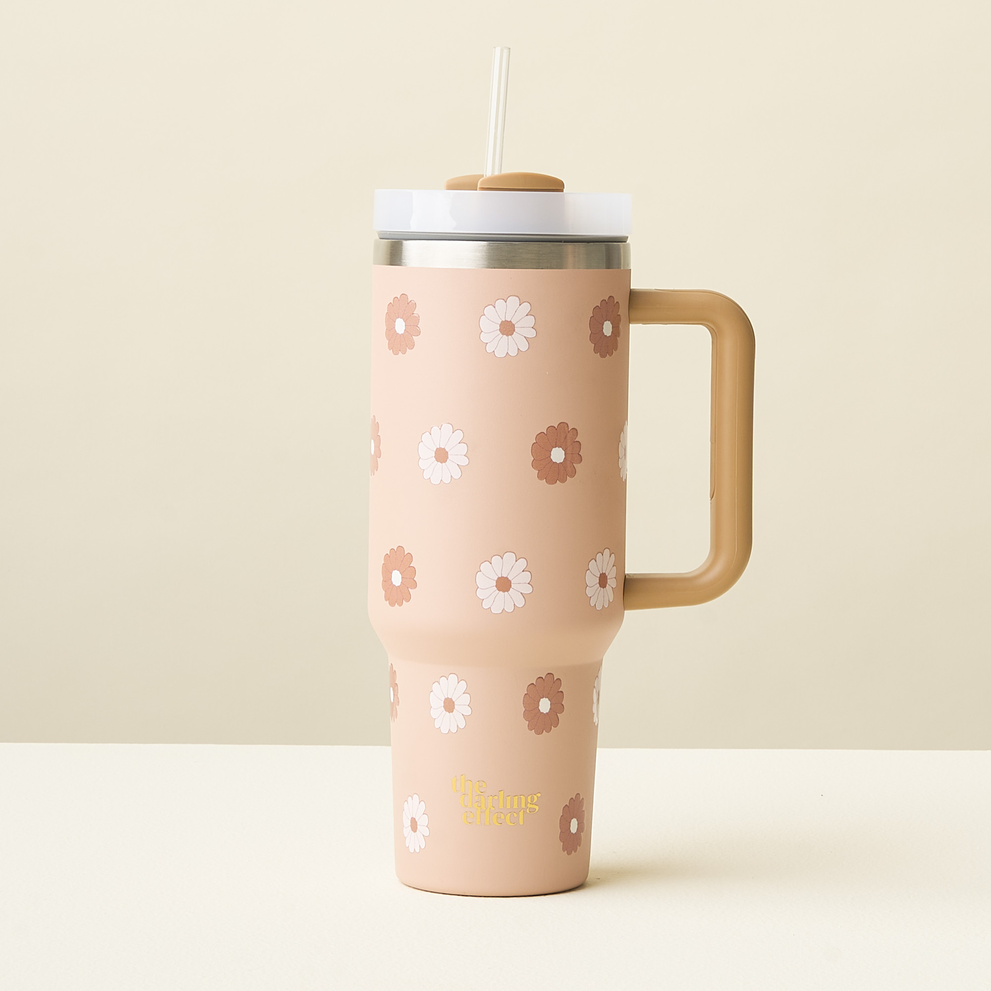 Picture of 40 oz Take Me Everywhere Tumbler-Darling Daisy Tan