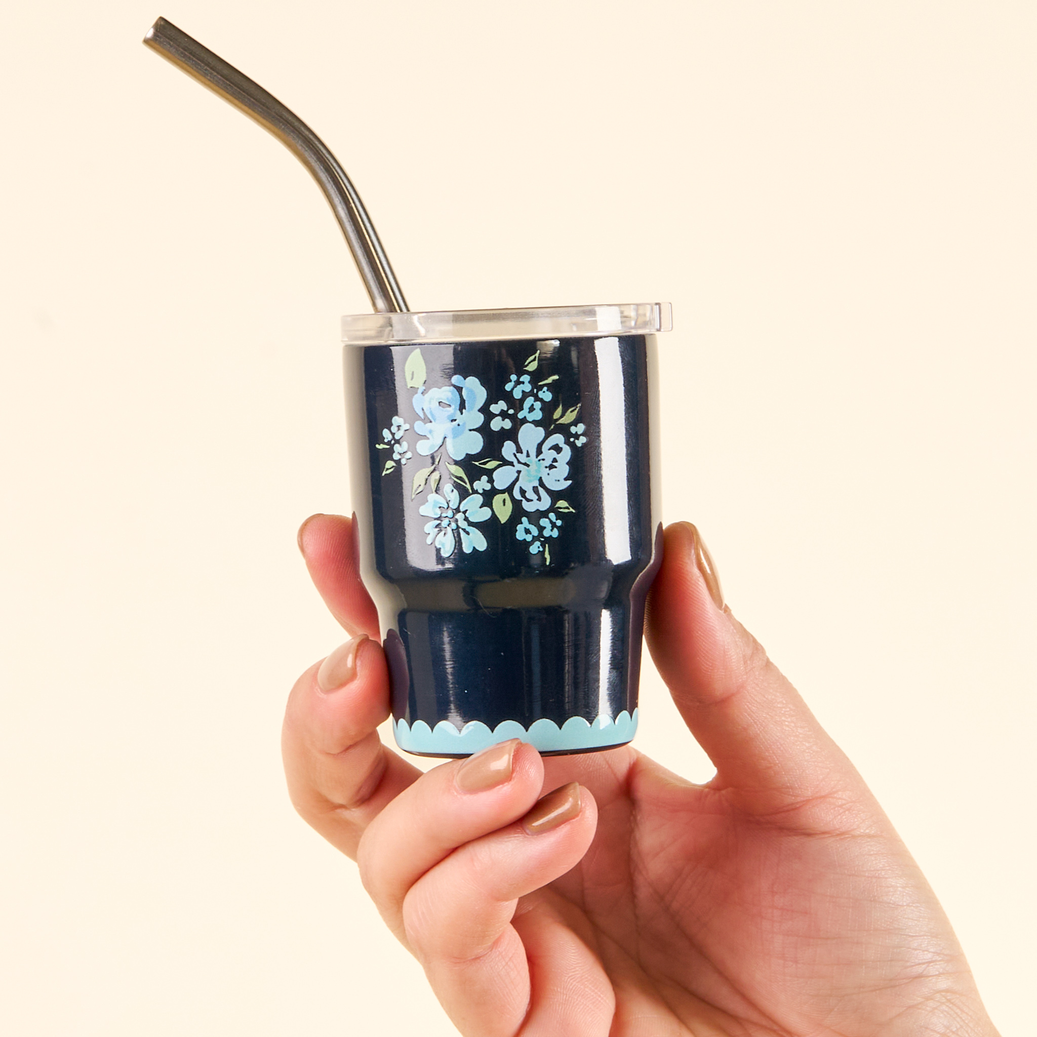 Picture of 2 oz Tiny Tumbler-Garden Blooms Navy