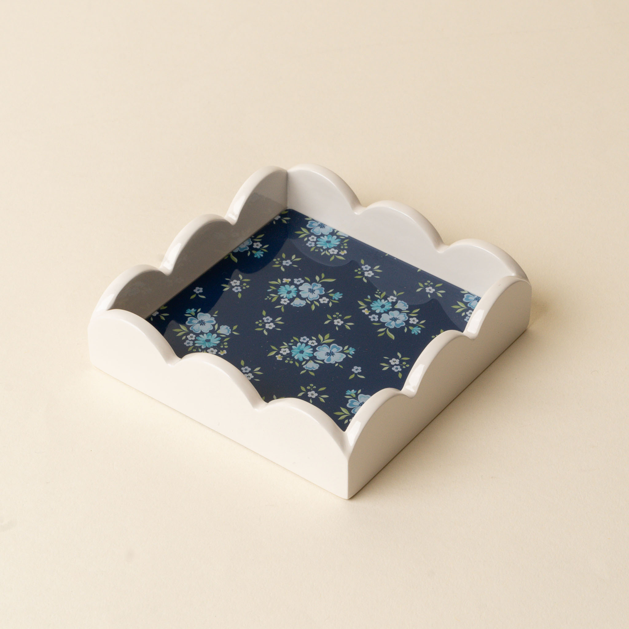 Picture of Scallop Trinket Tray-Endless Daydream Navy