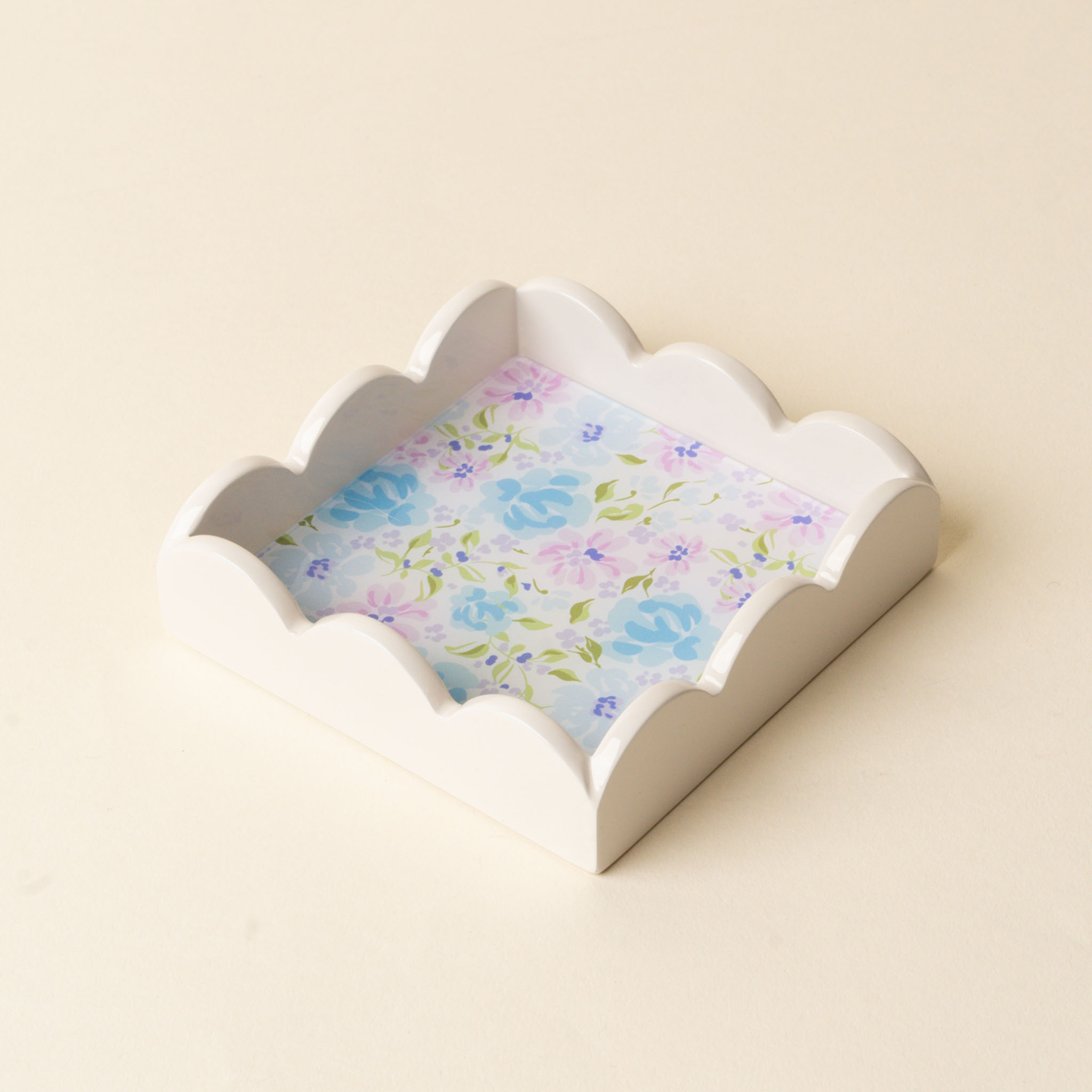 Picture of Scallop Trinket Tray-Secret Garden Blue