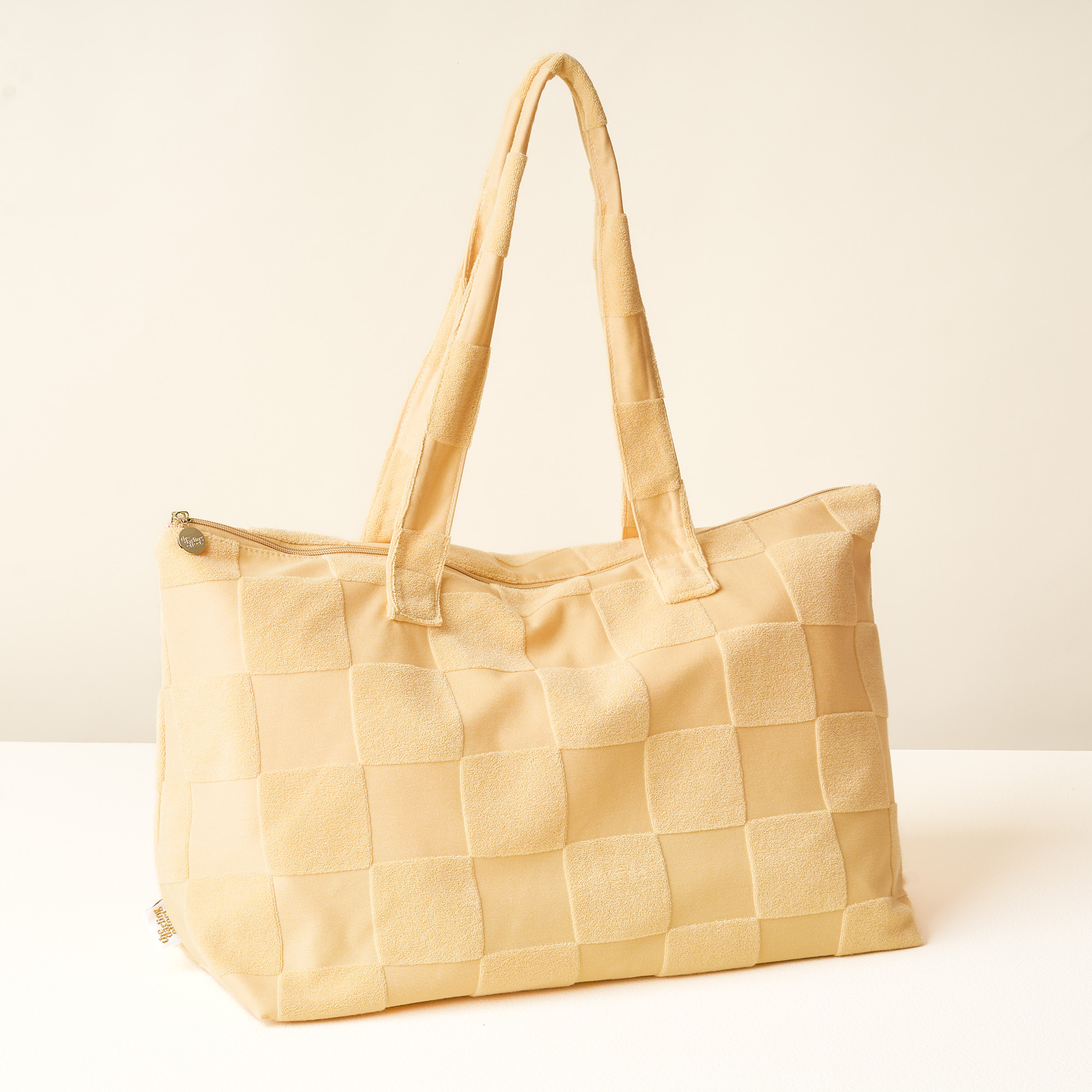 Picture of Terry Tote-Peach Check