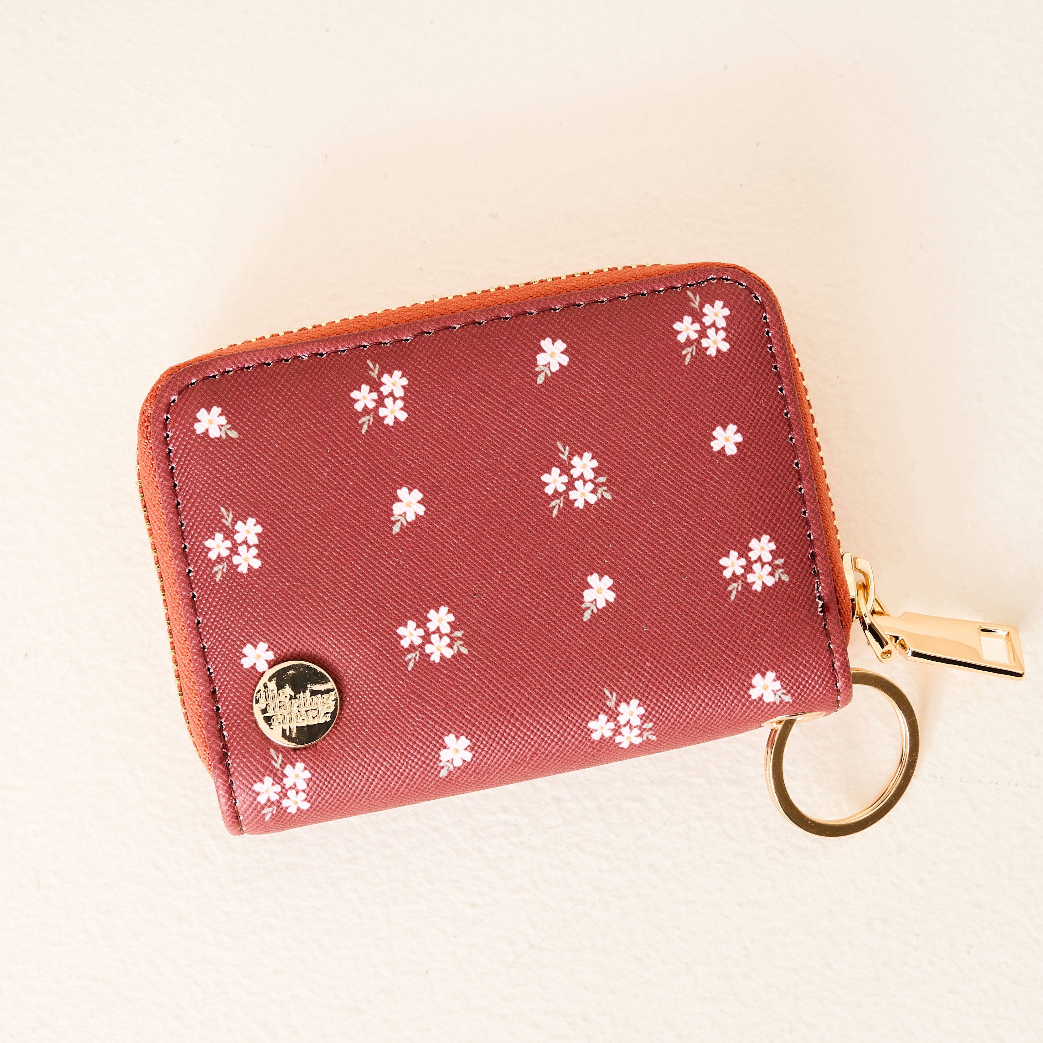 Picture of Zip Around Wallet-Pretty Posies Cognac