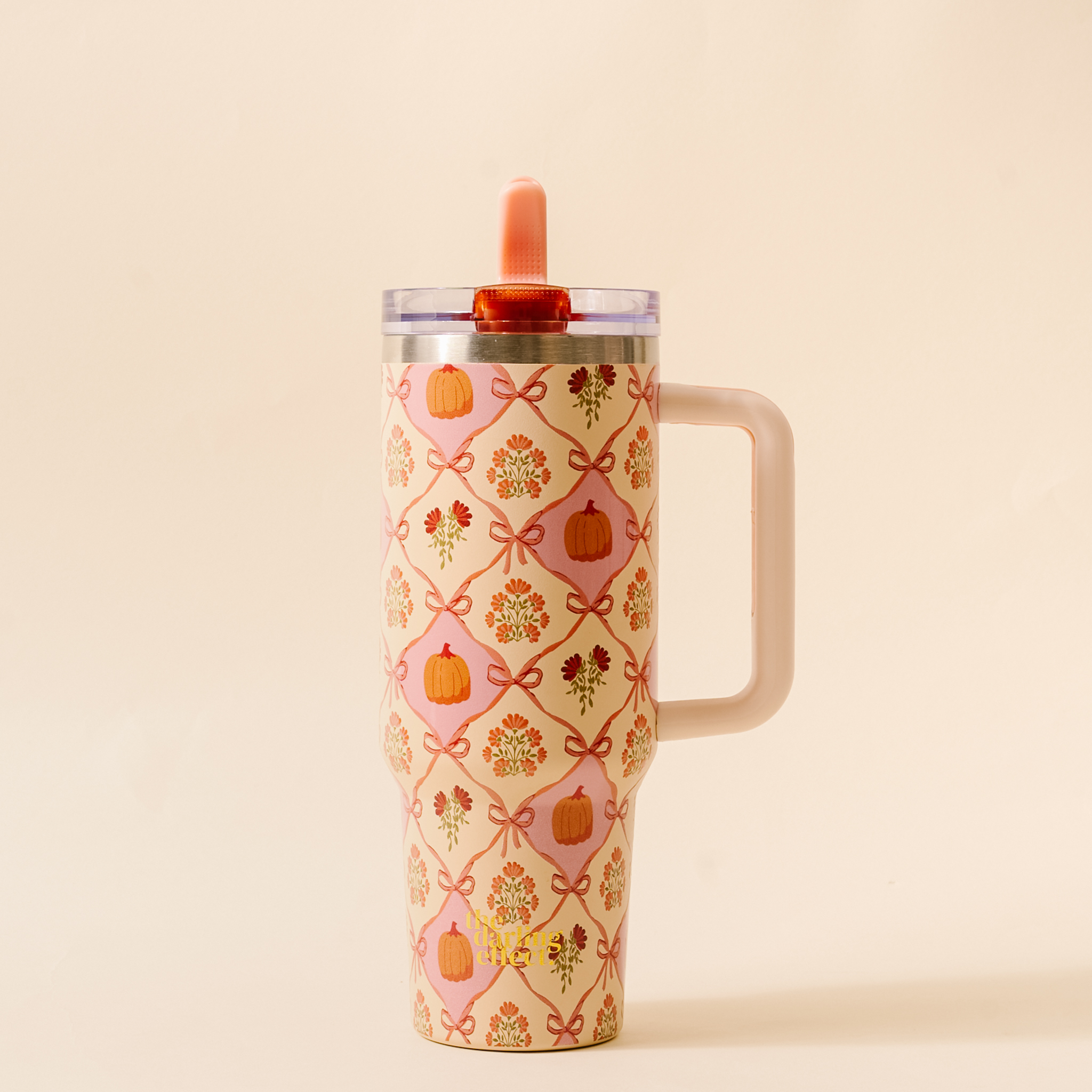 Picture of 40 oz Lifestyle Flip Straw Tumbler-Patchwork Pumpk
