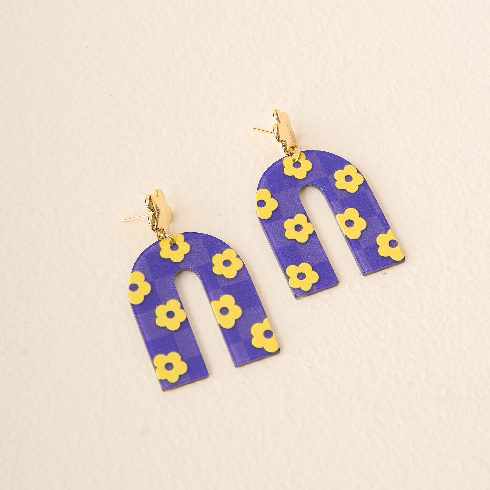 Picture of Acrylic Earring-Purple Yellow