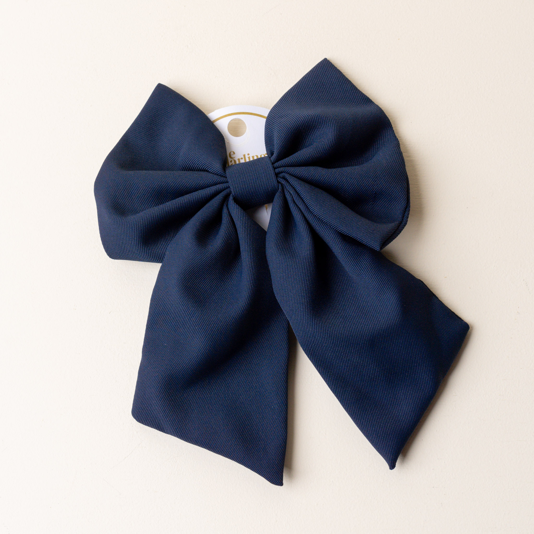 Picture of Classic Hair Bow-Navy