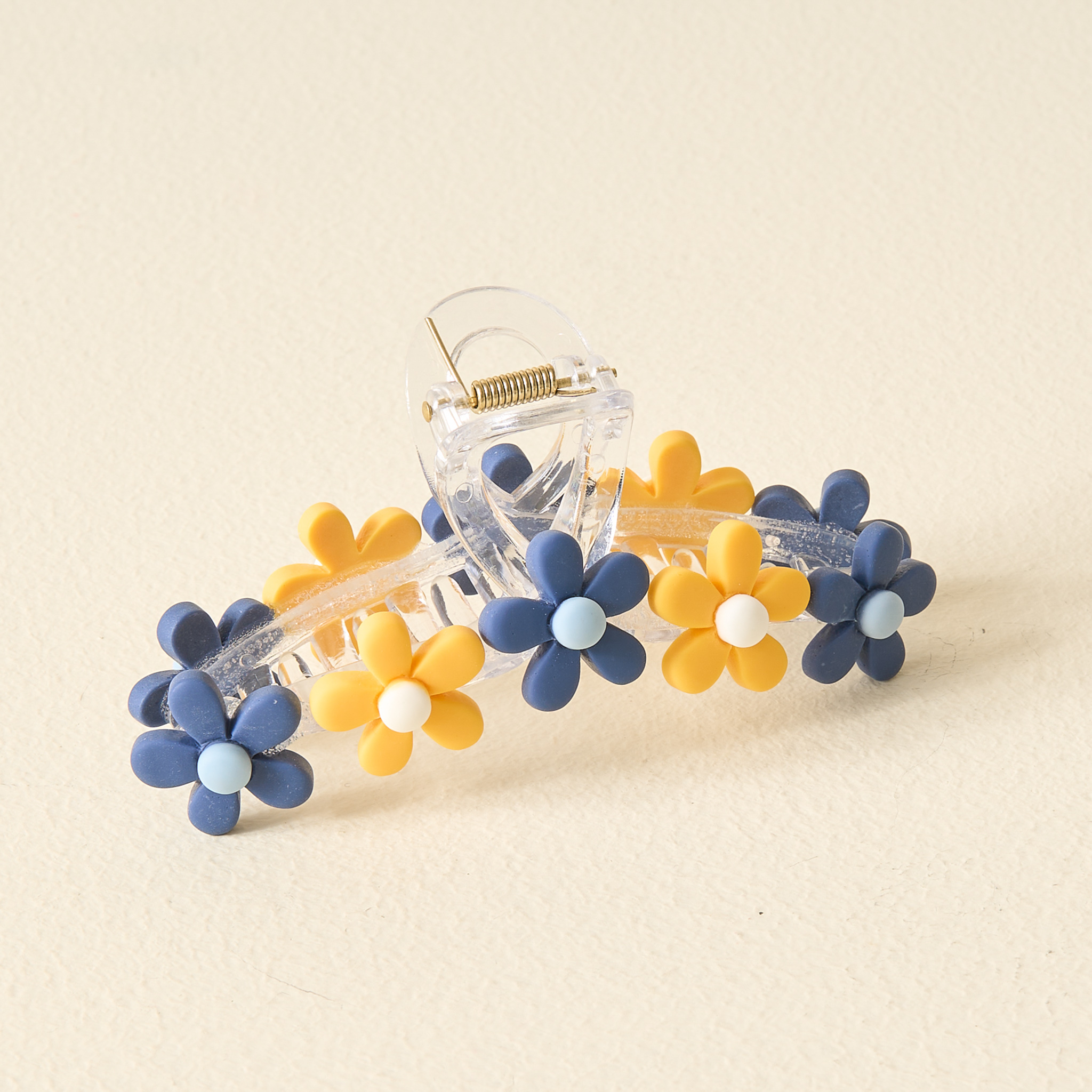 Picture of Daisy Claw Clip-Navy Yellow