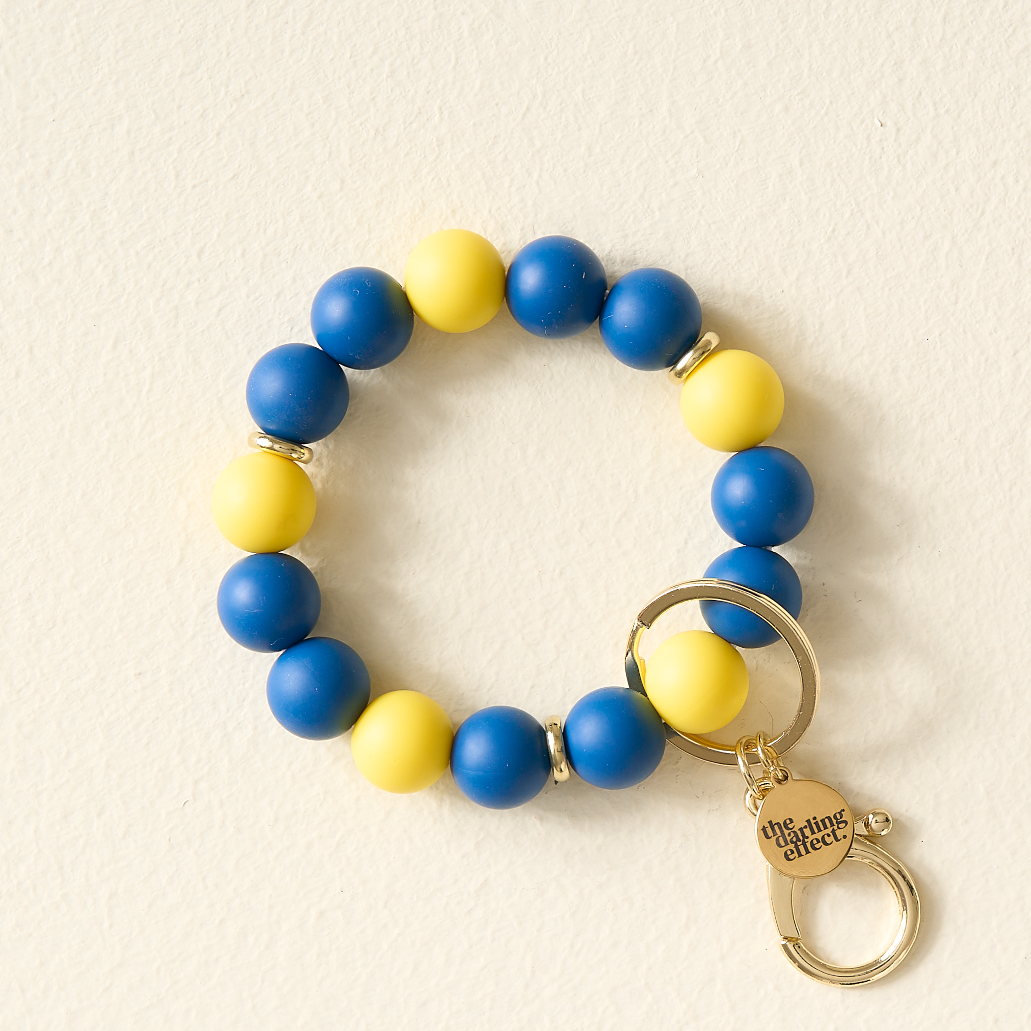 Picture of Hands-Free Keychain Wristlet-Navy Yellow
