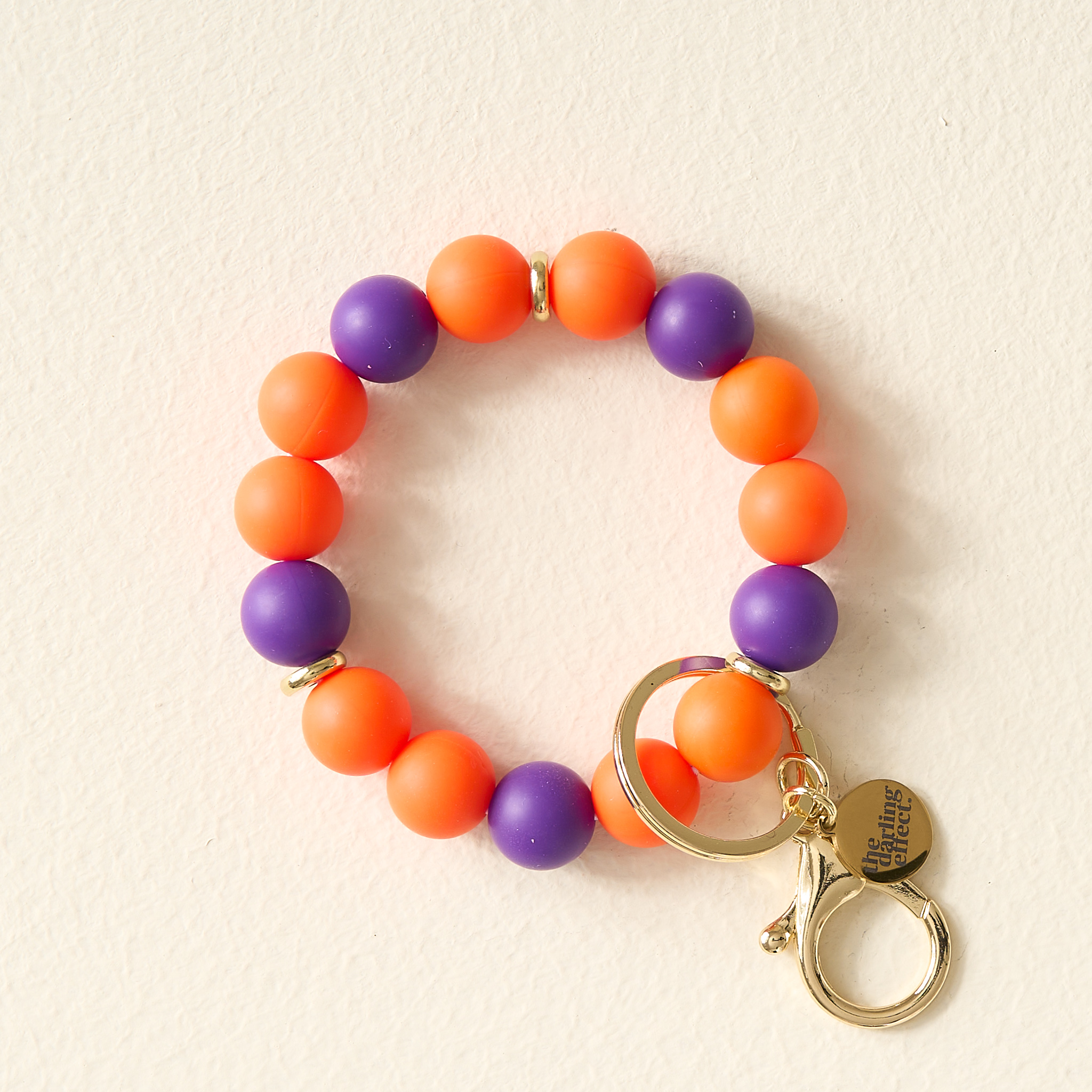 Picture of Hands-Free Keychain Wristlet-Orange Purple