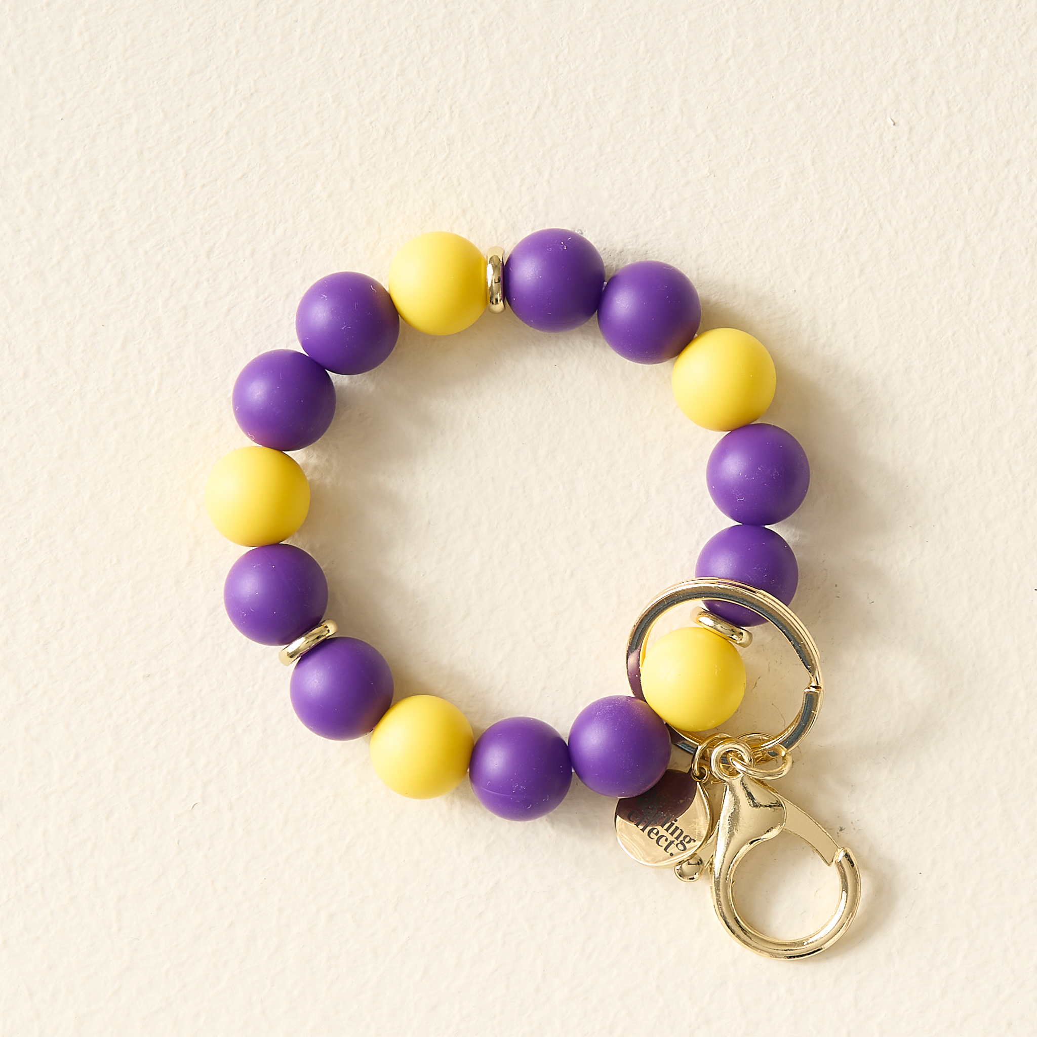 Picture of Hands-Free Keychain Wristlet-Purple Yellow